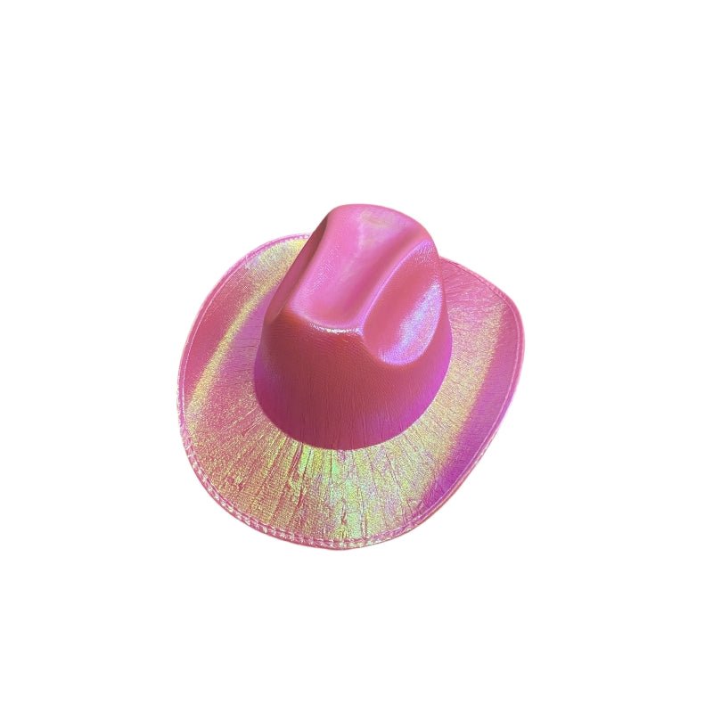 Holographic Cowboy Party Hat (Adult Size) - Metallic Purple