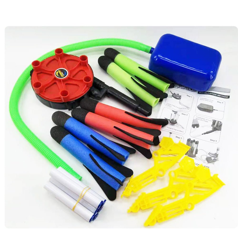 Air Power Foam Rocket Shoot Up Stomp Launcher Kids Outdoor Activities Toys