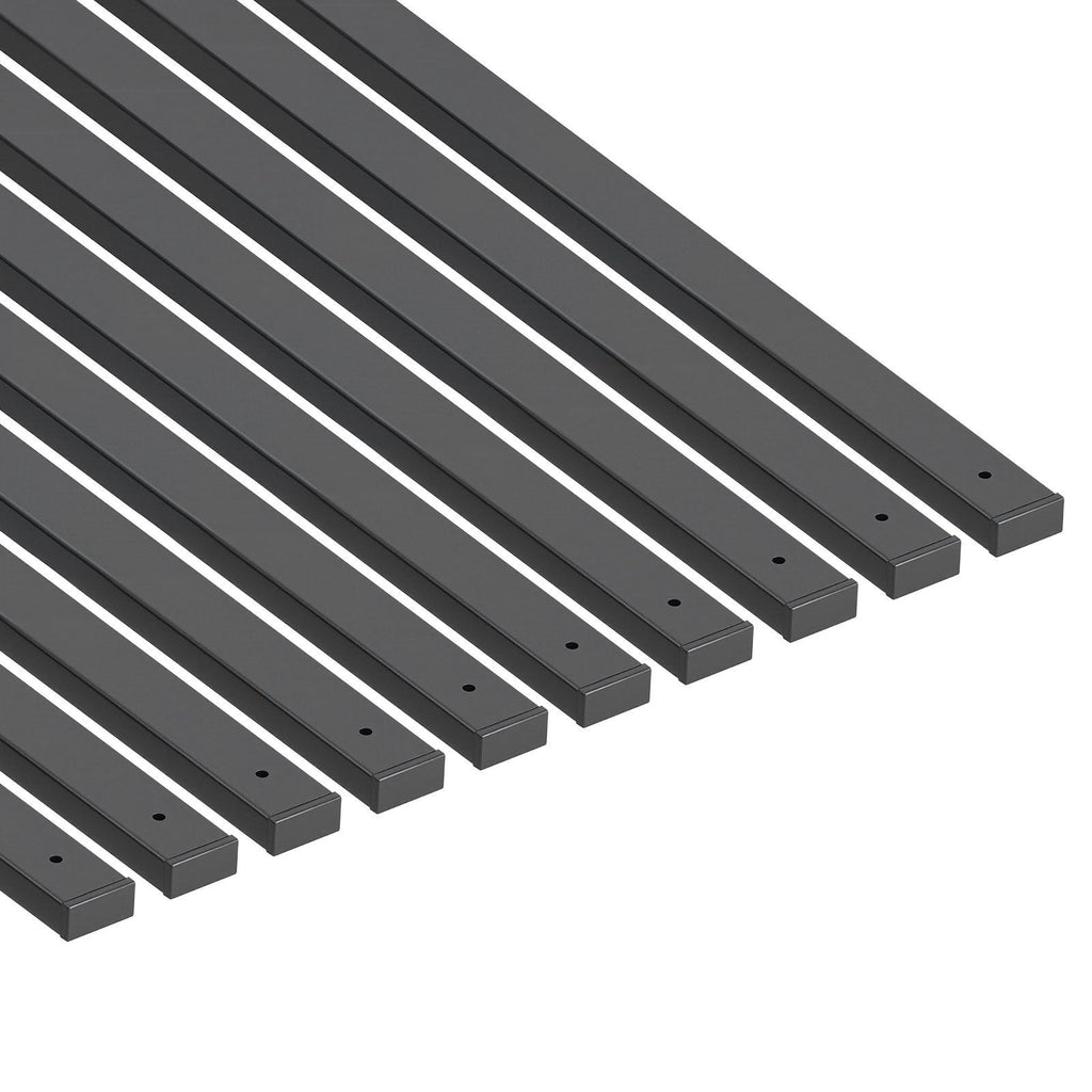 61 Pack Deck Balusters, 82 cm Galvanized Steel Railing Spindles, Hollow Rectangle Metal Decking Stair Balusters with Pre-Drilled Hole, End Caps, Screws, for Deck, Porch & Stair Railing, Black