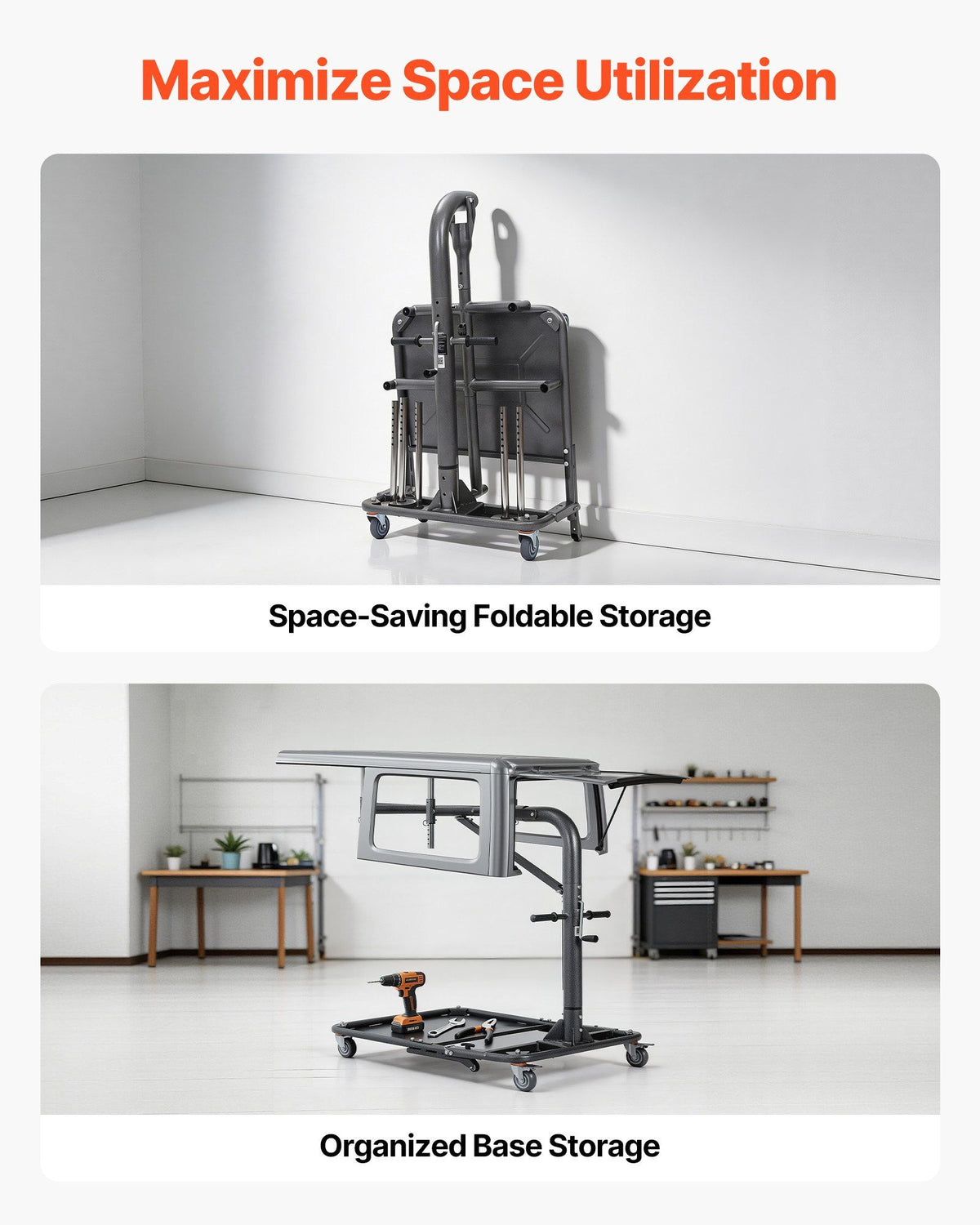 Hard Top Remover Lift, 99.79 kg, Foldable Jeep Hardtop Removal and Storage System, Easy One-Person Operation, Adjustable Height, for Jeep Wrangler YJ, TJ, JK, JL, 4XE, Ford Bronco 4 Door &6 Gen+