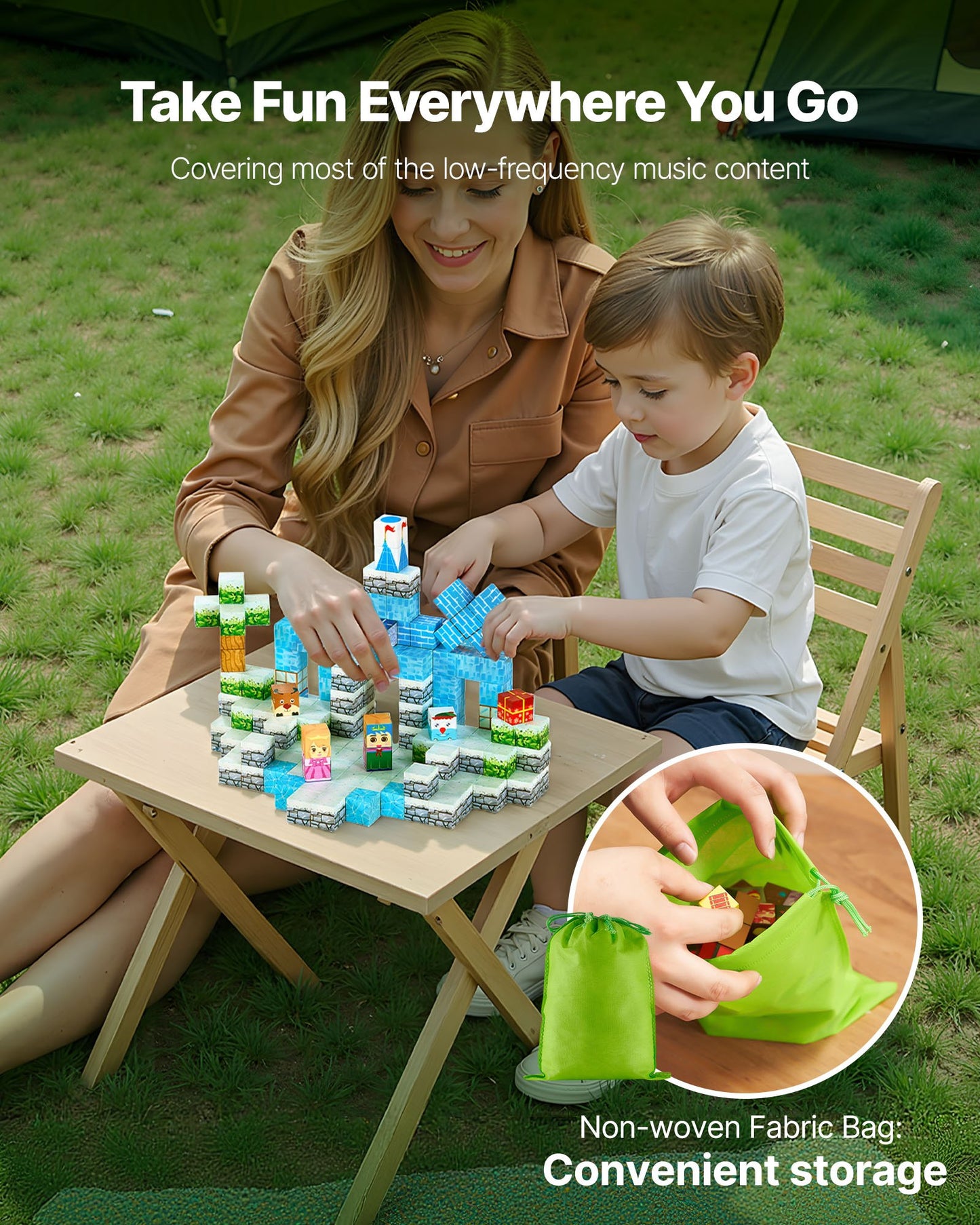 VEVOR Magnetic Blocks, 150 PCS Glacier Castle Set, Magnetic Building Cubes for Kids, STEM Montessori Sensory Toys for Christmas Birthday Gift, Construction Stacking Toy for 3+ Years Old Boys & Girls