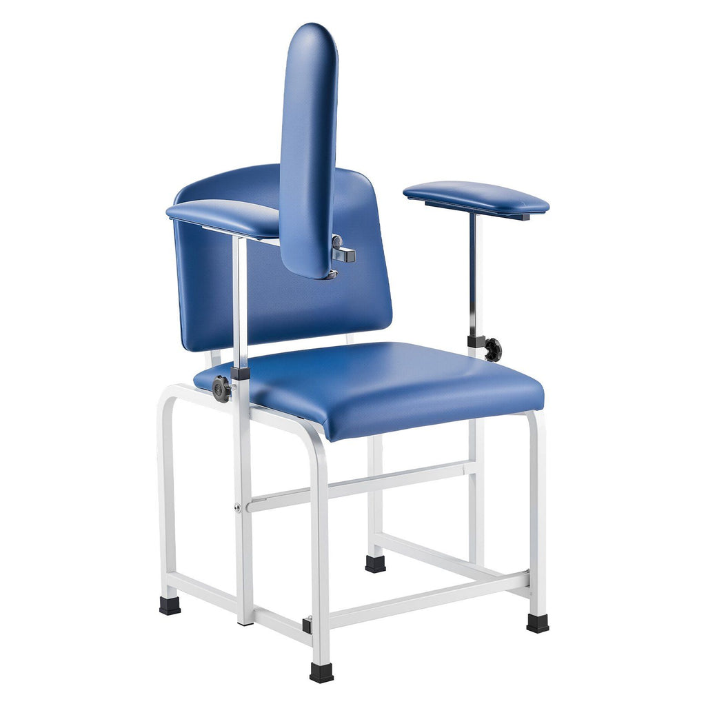 Phlebotomy Chair, Blood Draw Chair with Adjustable Armrests and Flip Arm, 181KG/400LBS Loading Blood Drawing Medical Chair with Soft Seat, Easy-to-Clean PVC Leather for Hospitals, Labs, Clinics