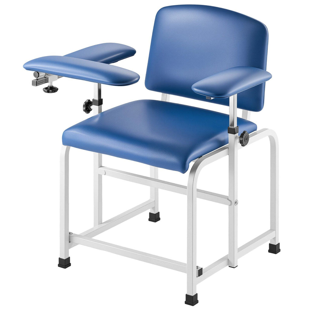 Phlebotomy Chair, Blood Draw Chair with Adjustable Armrests and Flip Arm, 181KG/400LBS Loading Blood Drawing Medical Chair with Soft Seat, Easy-to-Clean PVC Leather for Hospitals, Labs, Clinics