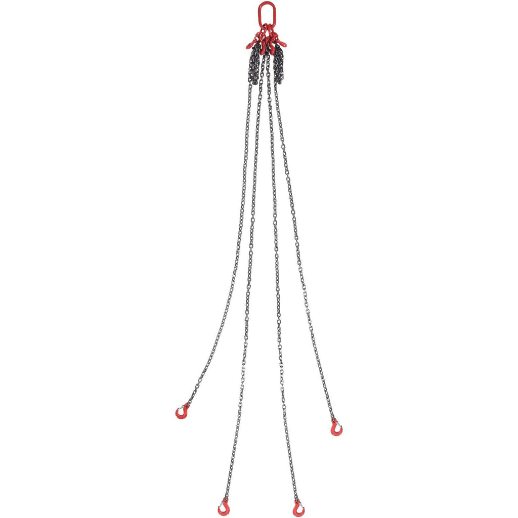 Chain Sling, 8 mm x 300 cm Lifting Chains with Hooks, G80 Engine Chain Hoist Lifts, 5 Ton Lifting Sling Chains for Engine Hoist, Engine Lift Chain with 4 Leg Grab Hooks & Adjusters Heavy Duty