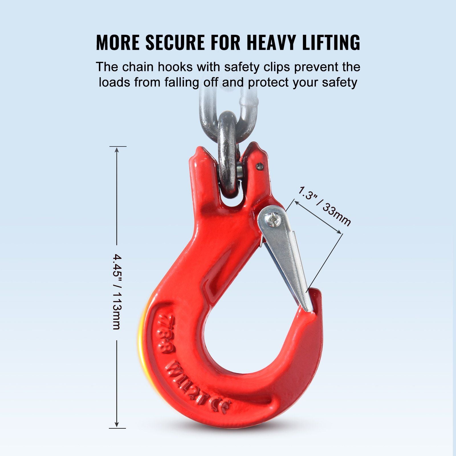 Chain Sling, 8 mm x 300 cm Lifting Chains with Hooks, G80 Engine Chain Hoist Lifts, 5 Ton Lifting Sling Chains for Engine Hoist, Engine Lift Chain with 4 Leg Grab Hooks & Adjusters Heavy Duty