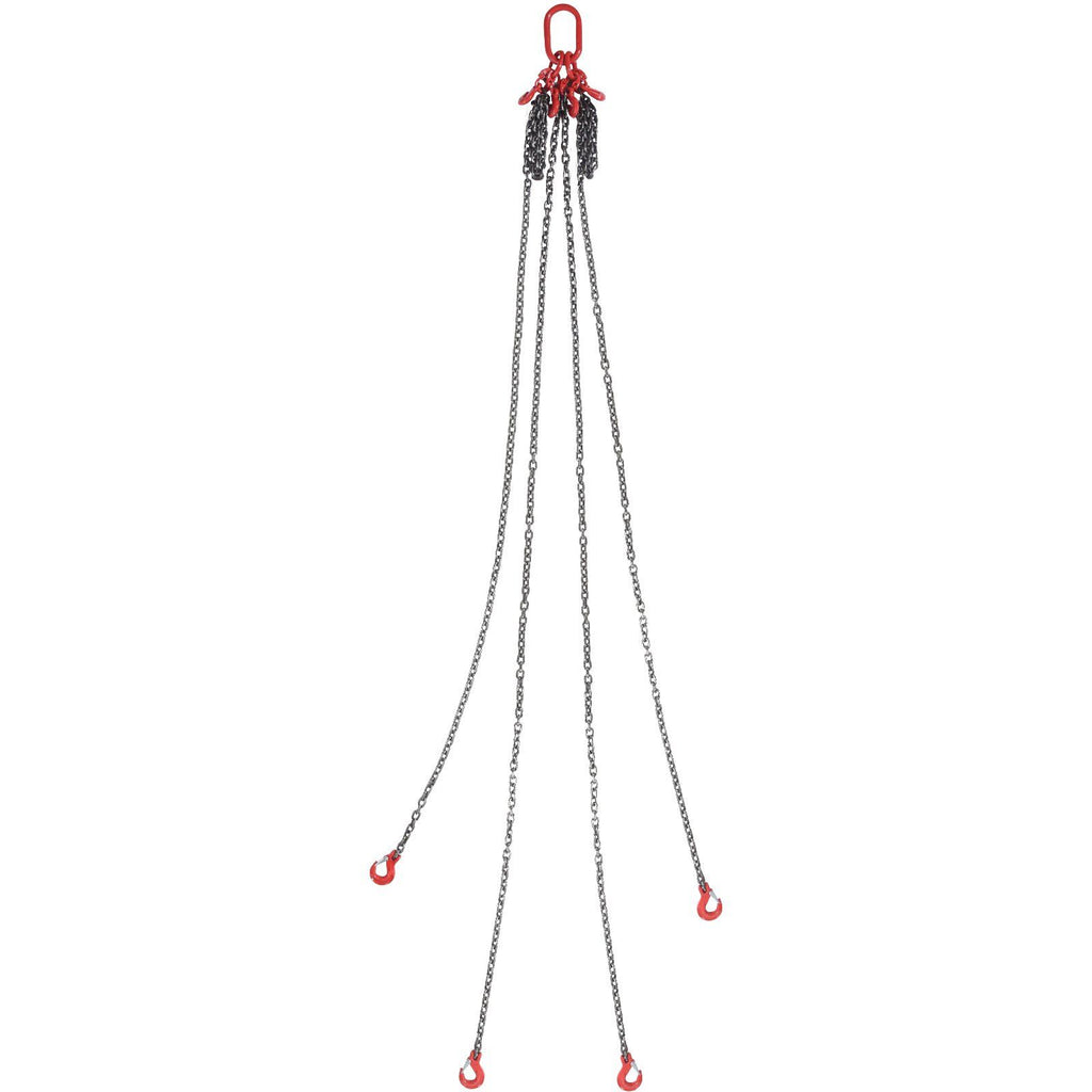 Chain Sling, 8 mm x 300 cm Lifting Chains with Hooks, G80 Engine Chain Hoist Lifts, 5 Ton Lifting Sling Chains for Engine Hoist, Engine Lift Chain with 4 Leg Grab Hooks & Adjusters Heavy Duty