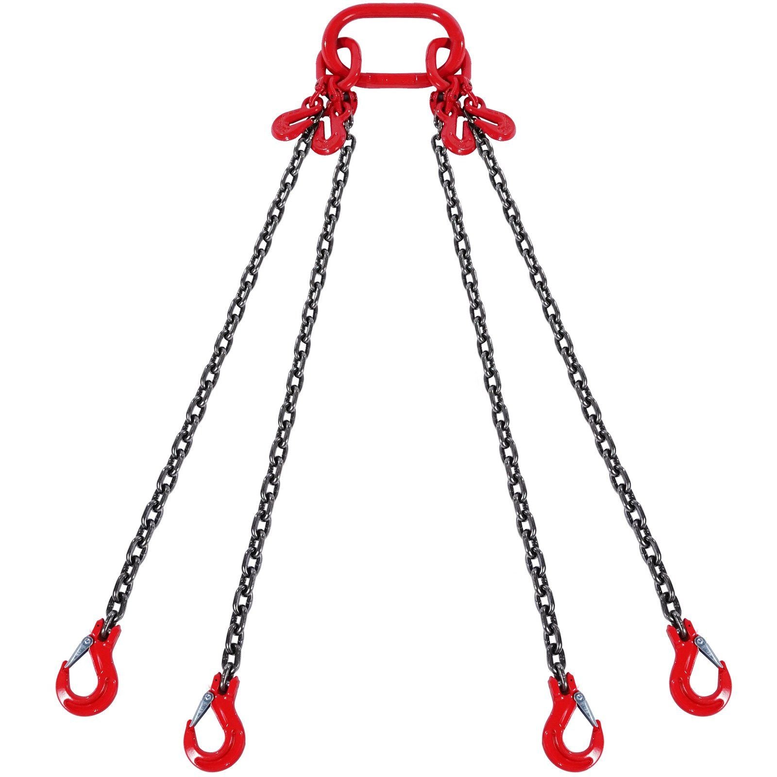 Chain Sling, 8 mm x 300 cm Lifting Chains with Hooks, G80 Engine Chain Hoist Lifts, 5 Ton Lifting Sling Chains for Engine Hoist, Engine Lift Chain with 4 Leg Grab Hooks & Adjusters Heavy Duty