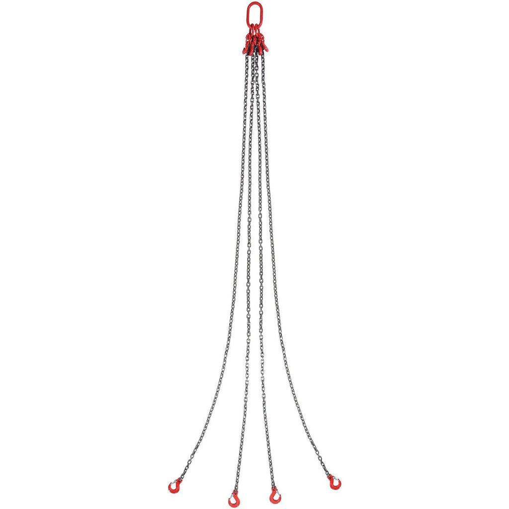 Chain Sling, 8 mm x 300 cm Lifting Chains with Hooks, G80 Engine Chain Hoist Lifts, 5 Ton Lifting Sling Chains for Engine Hoist, Engine Lift Chain with 4 Leg Grab Hooks & Adjusters Heavy Duty