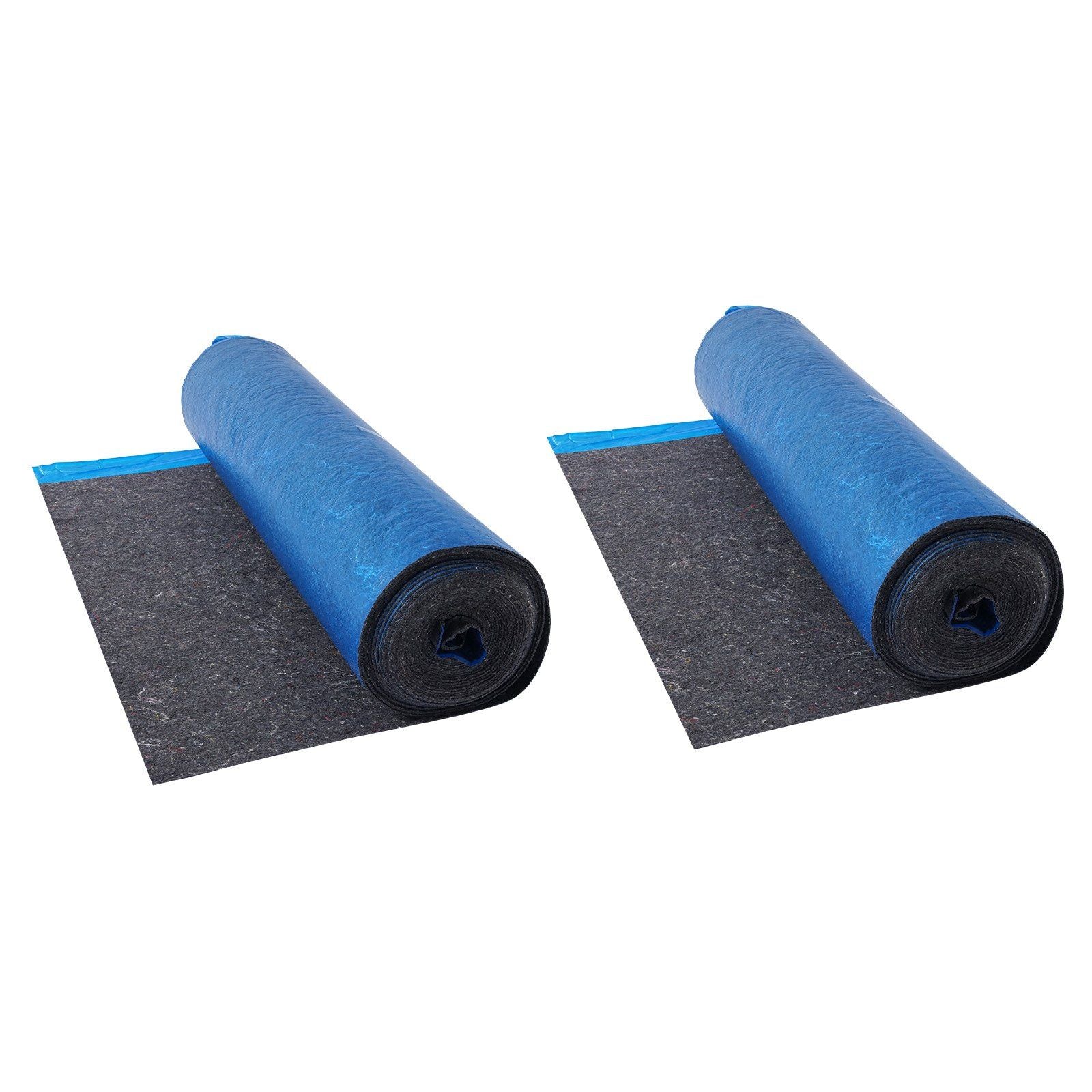 Floor Underlayment 37.2 m², 3mm Laminate Flooring Padding with Attached Vapor Barrier, Heavy Duty Fiber+PE Film, Soundproofing & Noise Reduction for Vinyl & Wood Floors(2 Rolls x 18.6 m²)