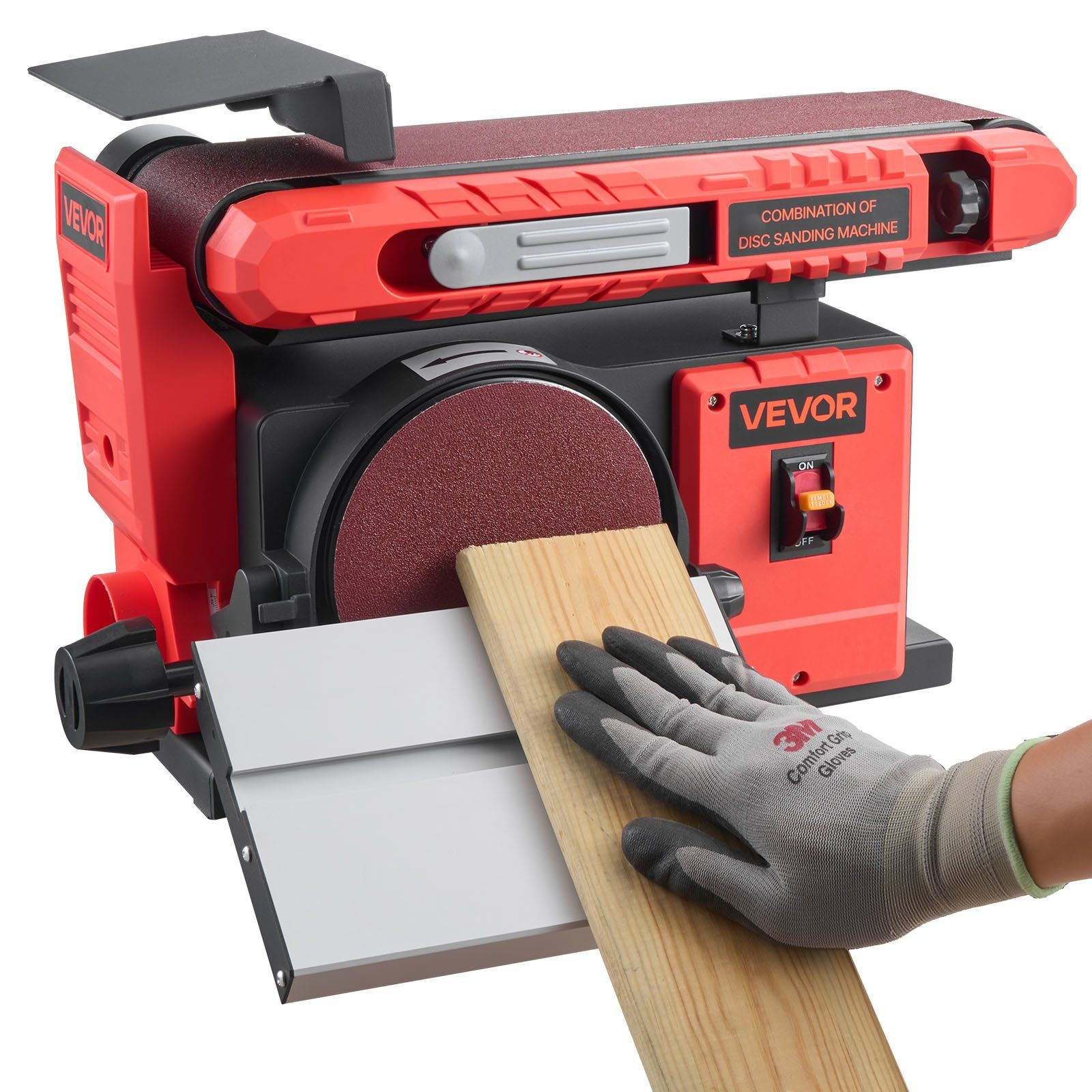 152.4mm Disc Sander & 101.6mm x 914.4mm Belt Sander, 400W Professional Belt Disc Sanders Combo with 0 - 45° Adjustable Worktable, Dust Collection Port for Woodworking & DIY Crafting