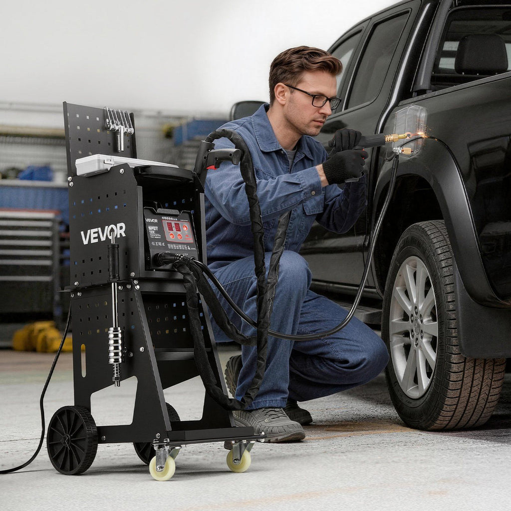 Stud Welder Dent Repair Kit & Welding Cart, 3KW Spot Welder with 2 Welding Guns and 7 Modes, Auto Body Spot Welding Dent Repair Machine for Steel Panel Repair