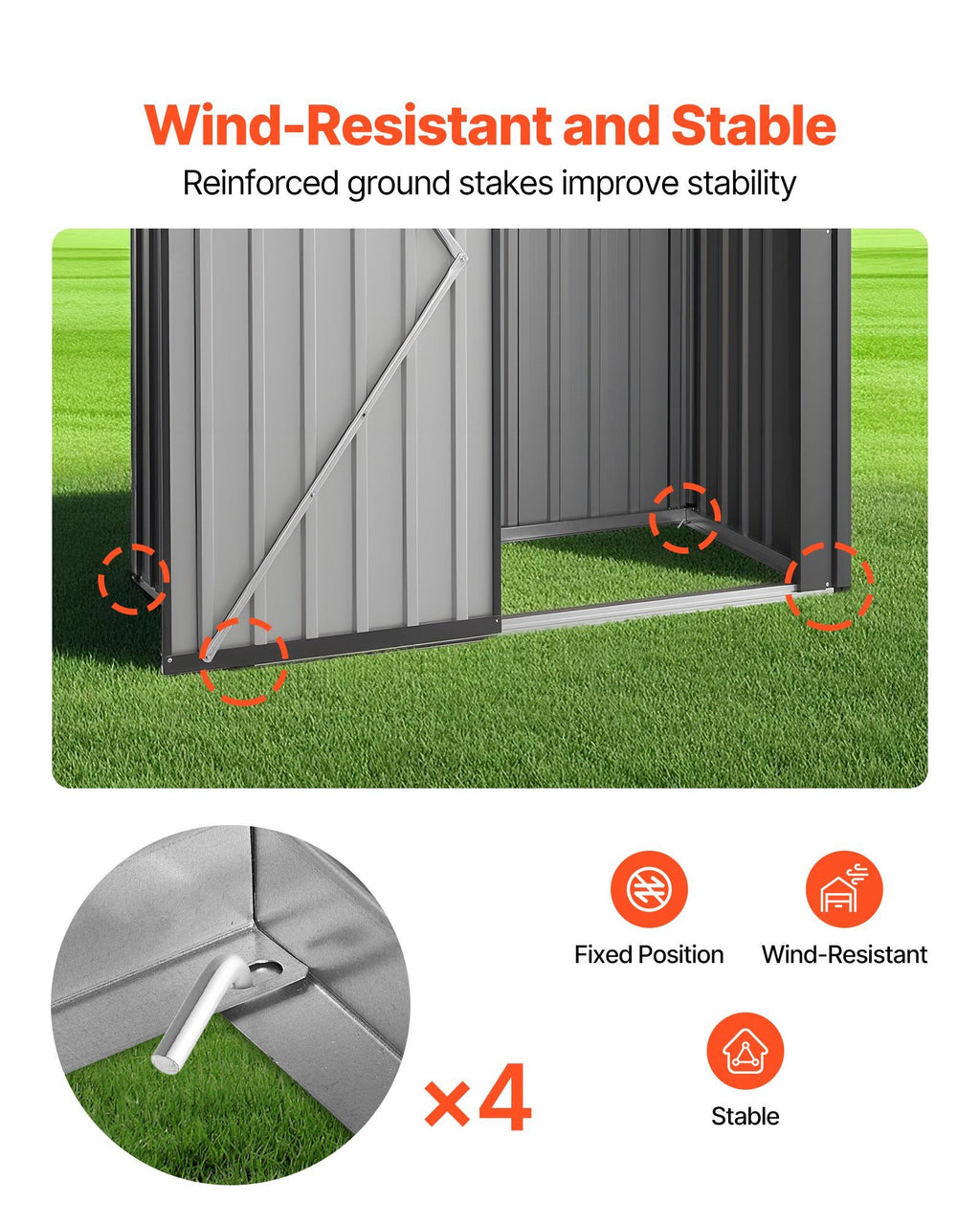 1533 x 876 x 1815 mm Metal Garden Shed, Storage Building with Lockable Door & 2 Louver Vents, Sloped Roof Metal Outdoor Storage Shed, Tool Sheds Outdoor Storage for Backyard, Garden, Patio
