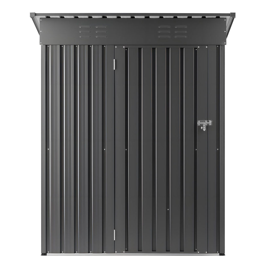 1533 x 876 x 1815 mm Metal Garden Shed, Storage Building with Lockable Door & 2 Louver Vents, Sloped Roof Metal Outdoor Storage Shed, Tool Sheds Outdoor Storage for Backyard, Garden, Patio