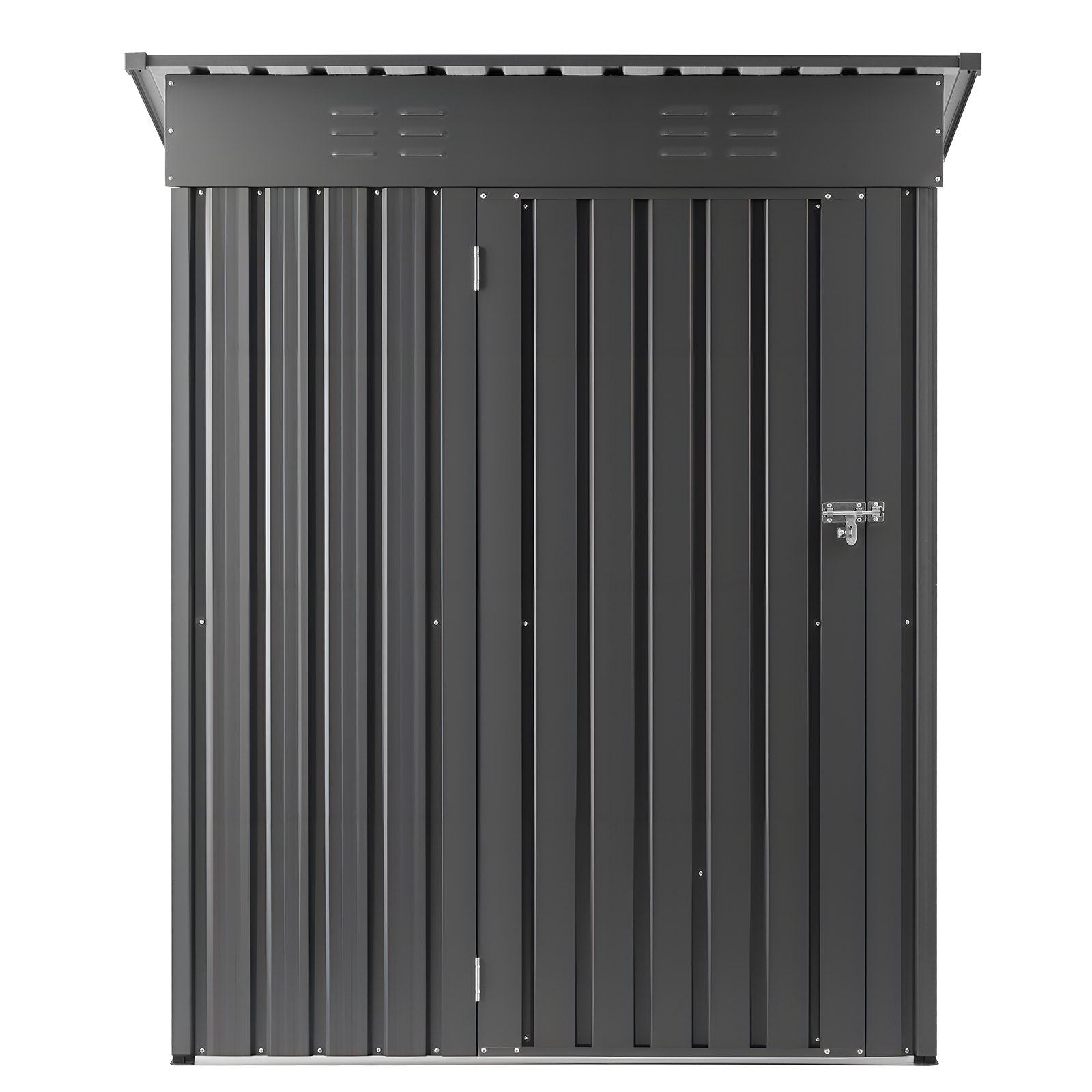 1533 x 876 x 1815 mm Metal Garden Shed, Storage Building with Lockable Door & 2 Louver Vents, Sloped Roof Metal Outdoor Storage Shed, Tool Sheds Outdoor Storage for Backyard, Garden, Patio