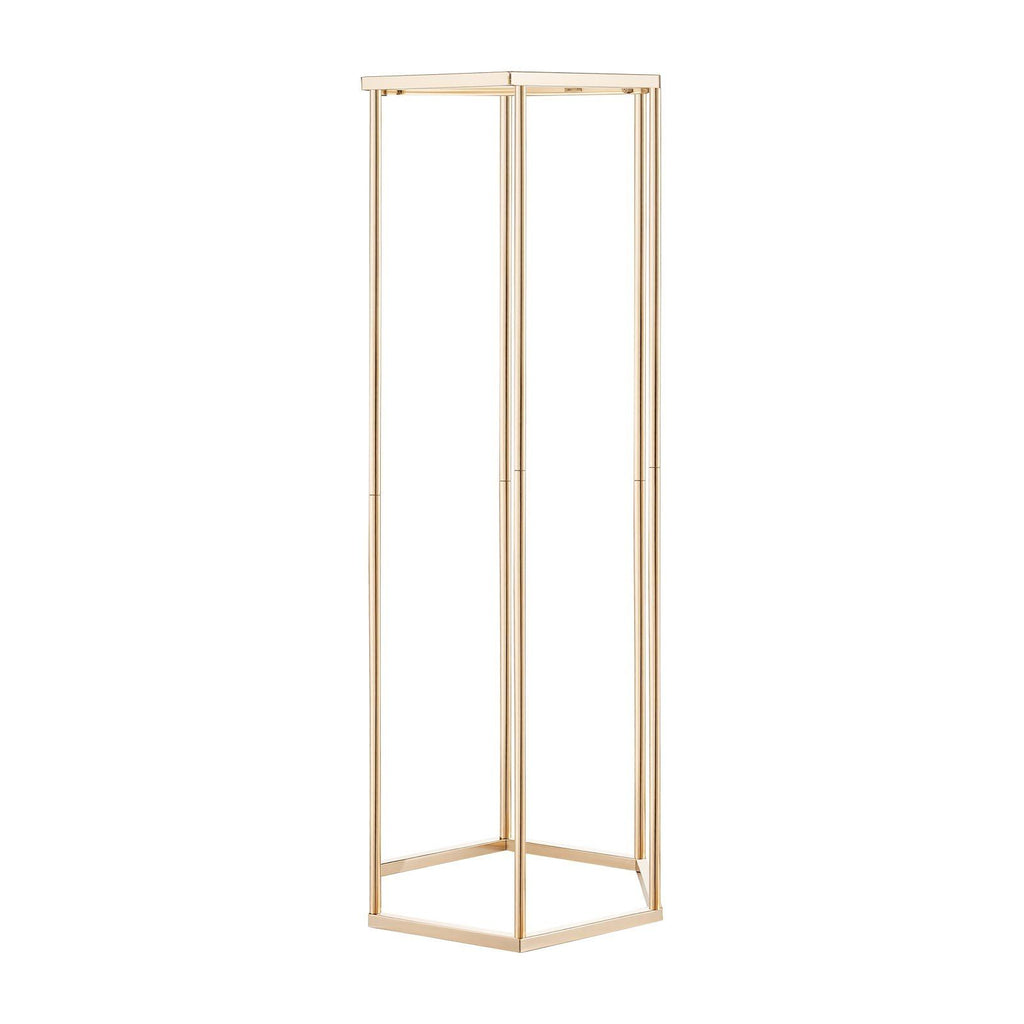 Wedding Flower Stand, 10PCS 80cm Column Flower Stand, Floral Stands with Acrylic Laminate, Hexagonal Cubic Floral Display Rack for Wedding, Party, Birthday, Home, Gold Centerpiece Stands