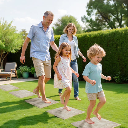 VEVOR Garden Stepping Stones, 16Pcs 39.5x39.5 cm, Decorative Stepping Stones with Stakes, Weather-Resistant Plastic Pathway Pavers, Smooth Surface, Outdoor Walkway for Lawn Patio Landscape, Beige