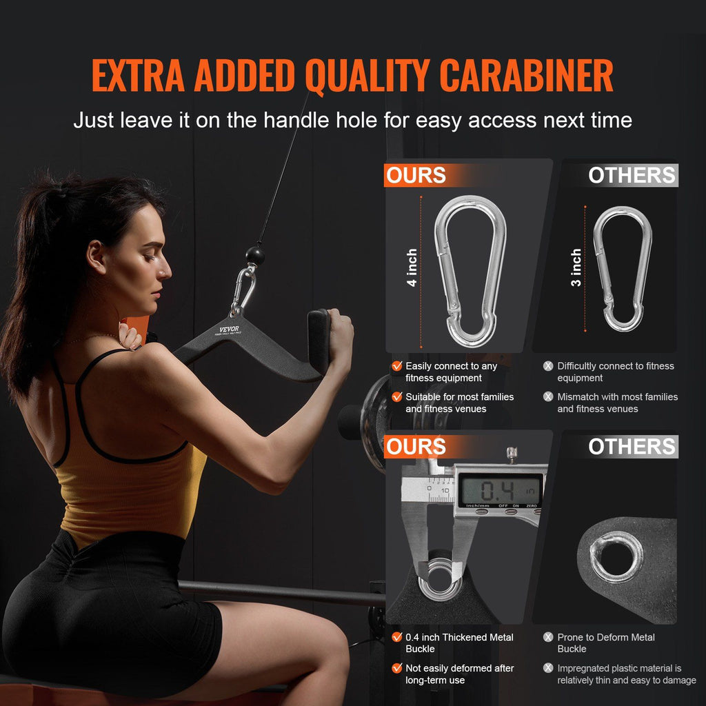 LAT Pulldown Attachments, Cable Machine Rowing T-bar V-bar 7 Set, Tricep Pull Down Bar, Back Strength Training Rubber Coated Handle Grip, Bicep Curl Tricep Lat Pulldown Bar for Home Gym Fitness