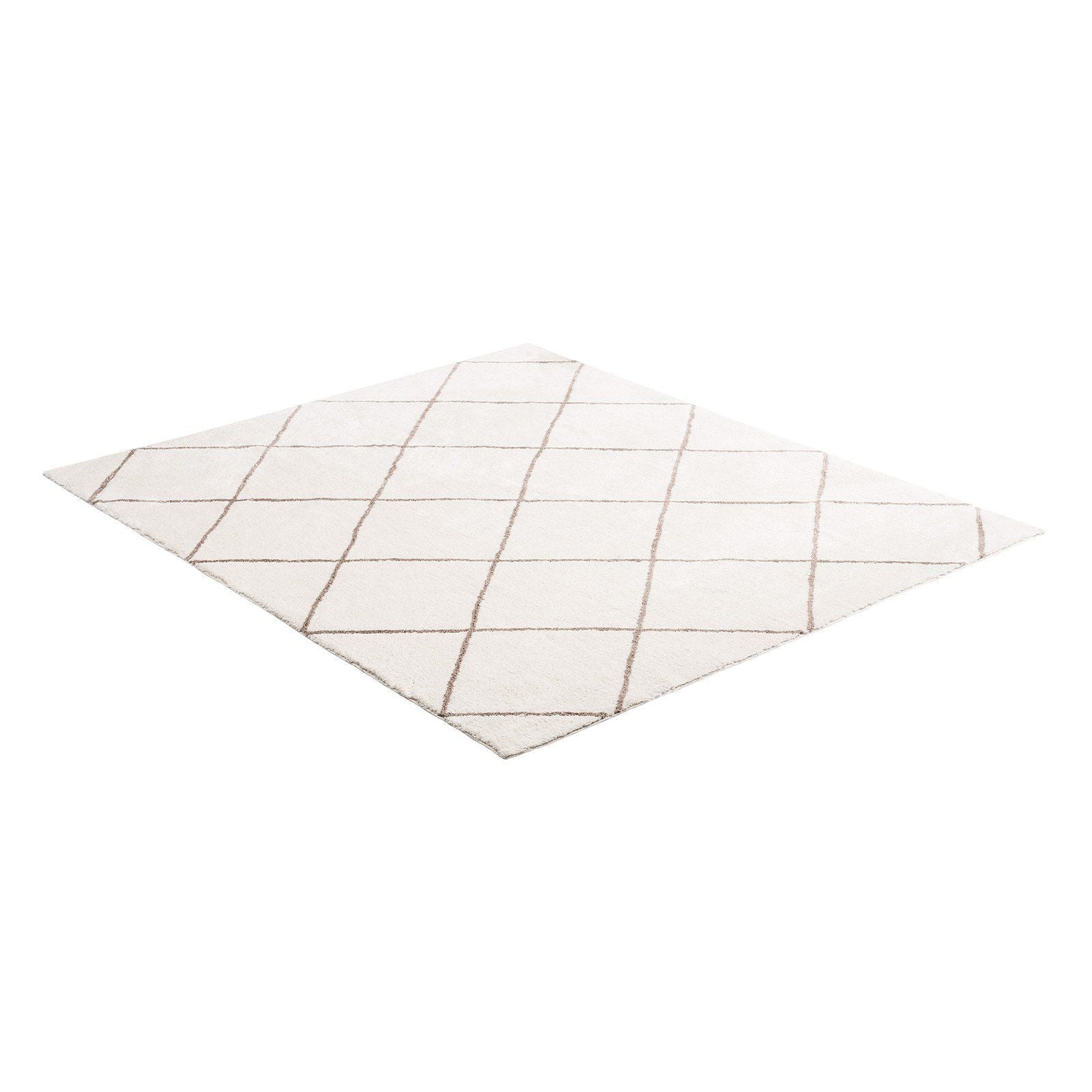 Indoor Plush Area Rugs, 2.44 x 3.05m Plush Carpet, Area Rugs Furry with Long Plushs Pile, Thick & Durable High-Pile Rug for High-Traffic Areas, Bedroom, Non-Shedding & Non-Slip Backing, Beige