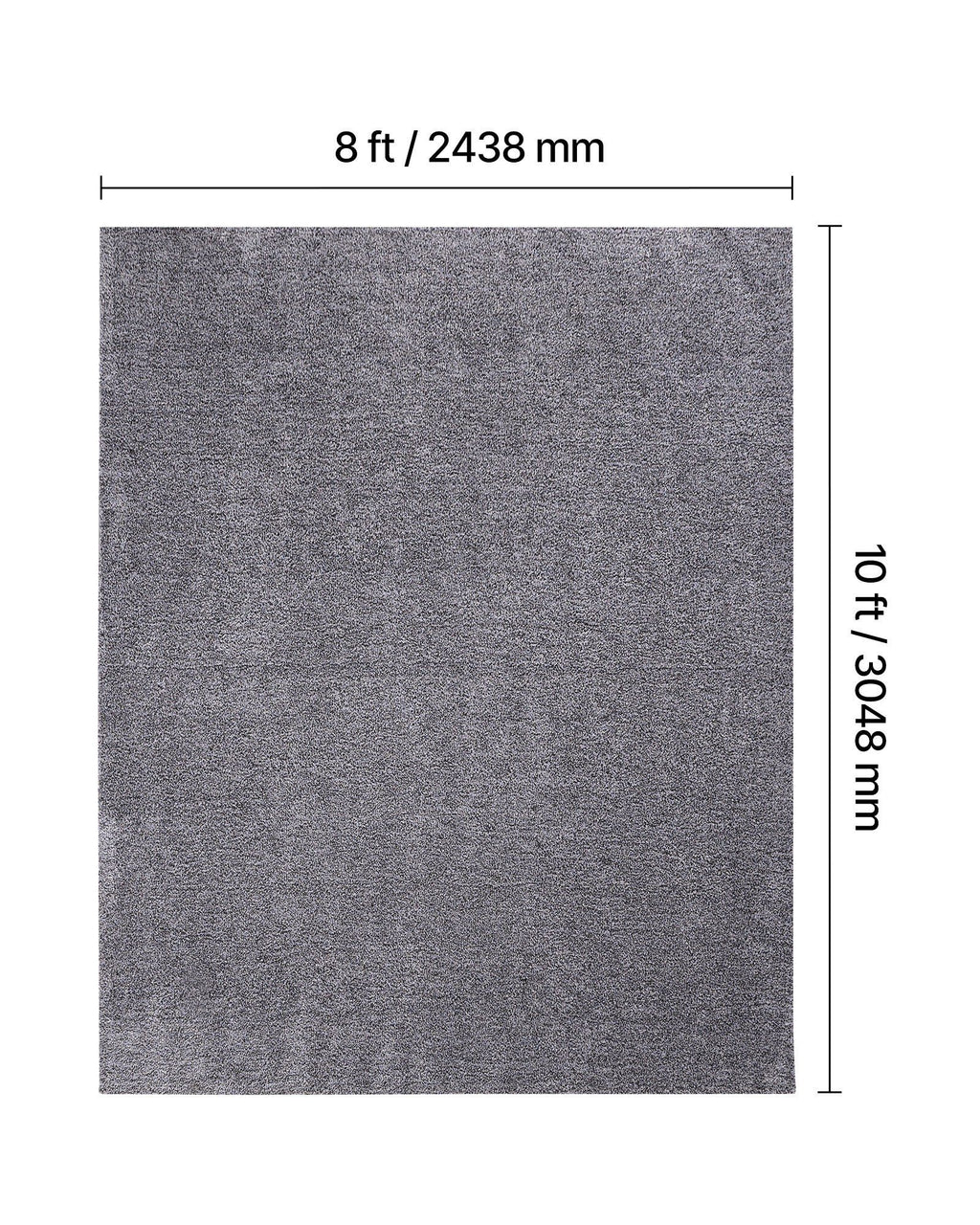 Indoor Plush Area Rugs, 2.44 x 3.05m Plush Carpet, Area Rugs Furry with Long Plushs Pile, Thick & Durable High-Pile Rug for High-Traffic Areas, Non-Shedding & Non-Slip Backing, Blue-Gray
