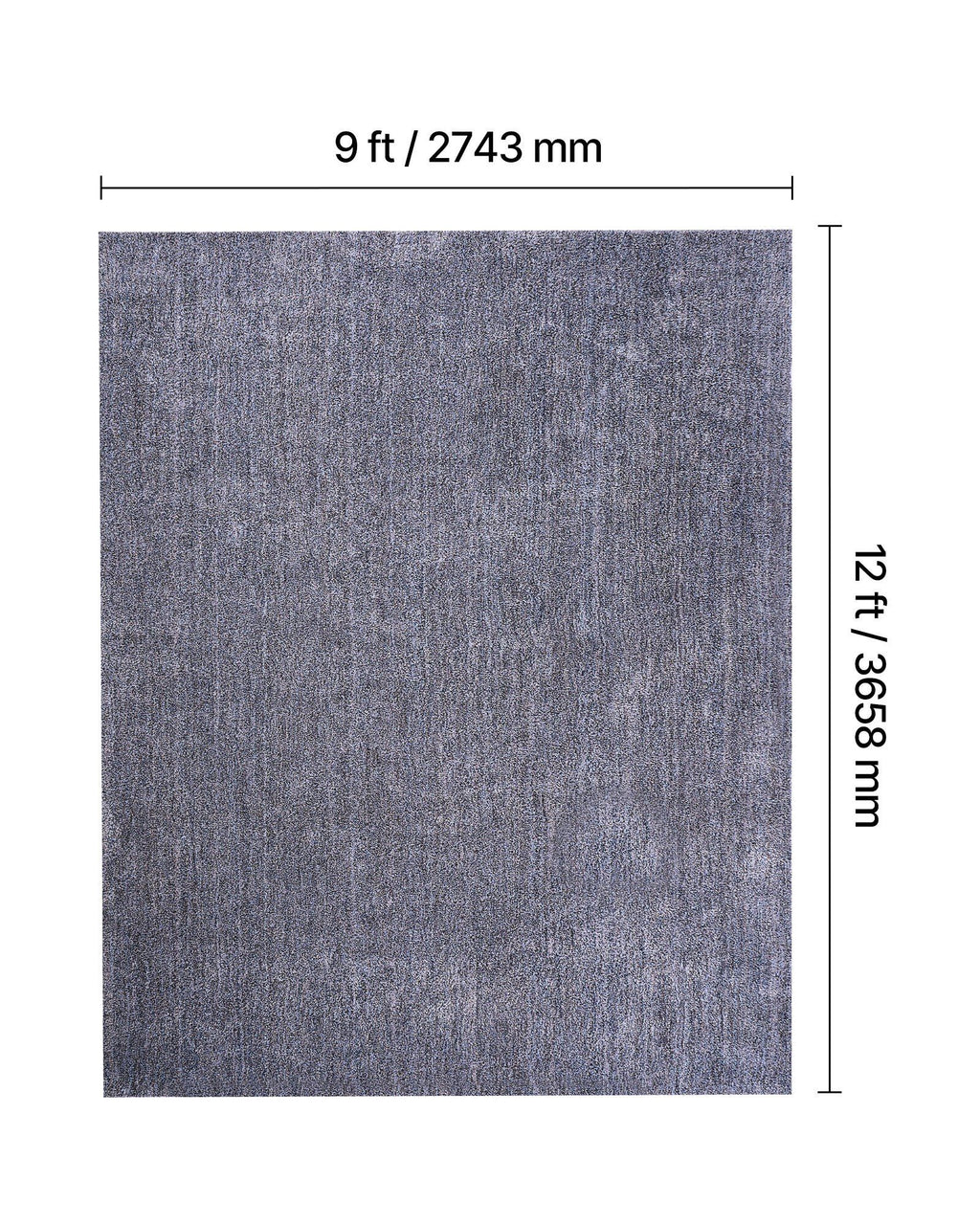 Indoor Plush Area Rugs, 2.74 x 3.66 m Plush Carpet, Area Rugs Furry with Long Plushs Pile, Thick & Durable High-Pile Rug for High-Traffic Areas, Non-Shedding & Non-Slip Backing, Blue-Gray