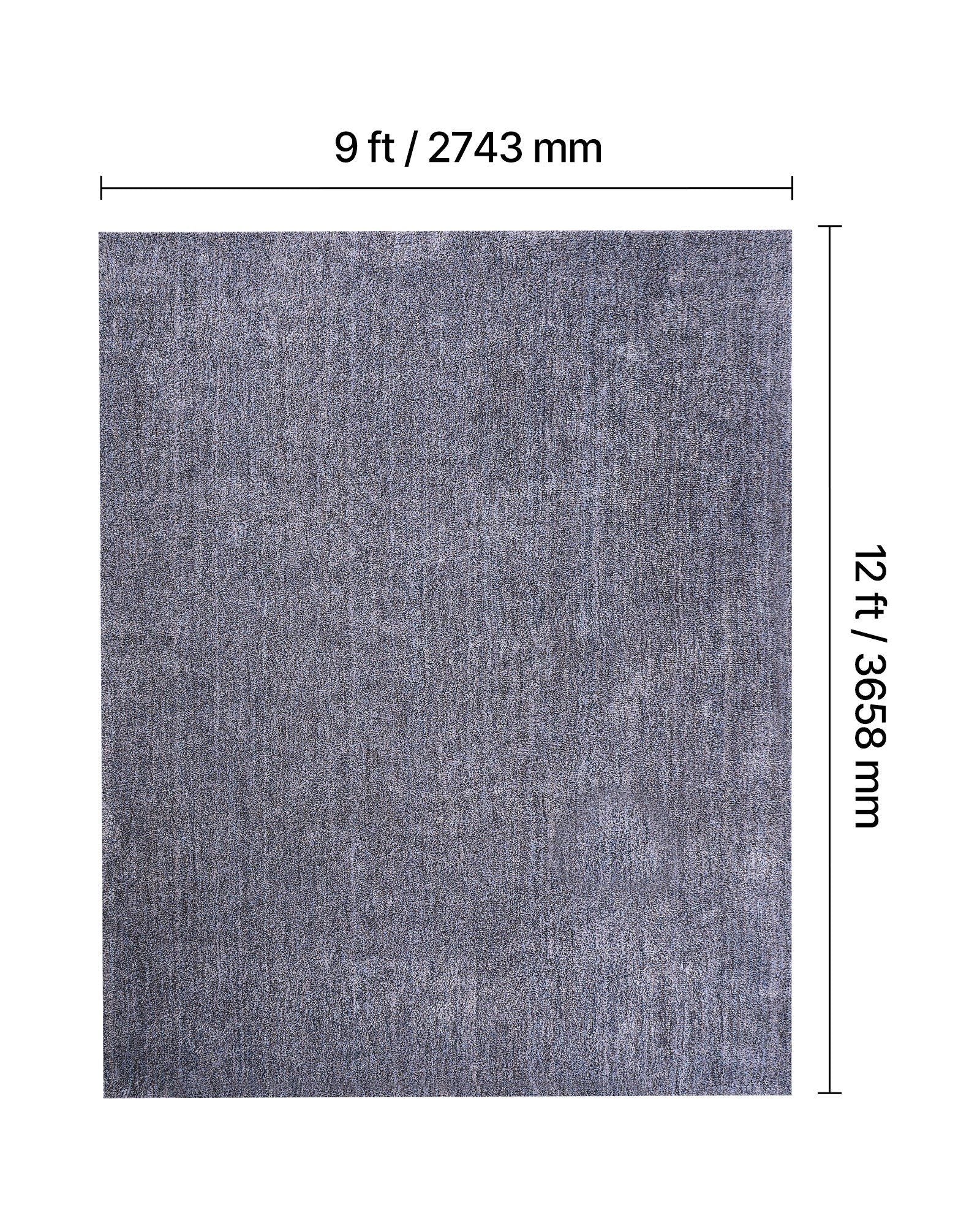 Indoor Plush Area Rugs, 2.74 x 3.66 m Plush Carpet, Area Rugs Furry with Long Plushs Pile, Thick & Durable High-Pile Rug for High-Traffic Areas, Non-Shedding & Non-Slip Backing, Blue-Gray