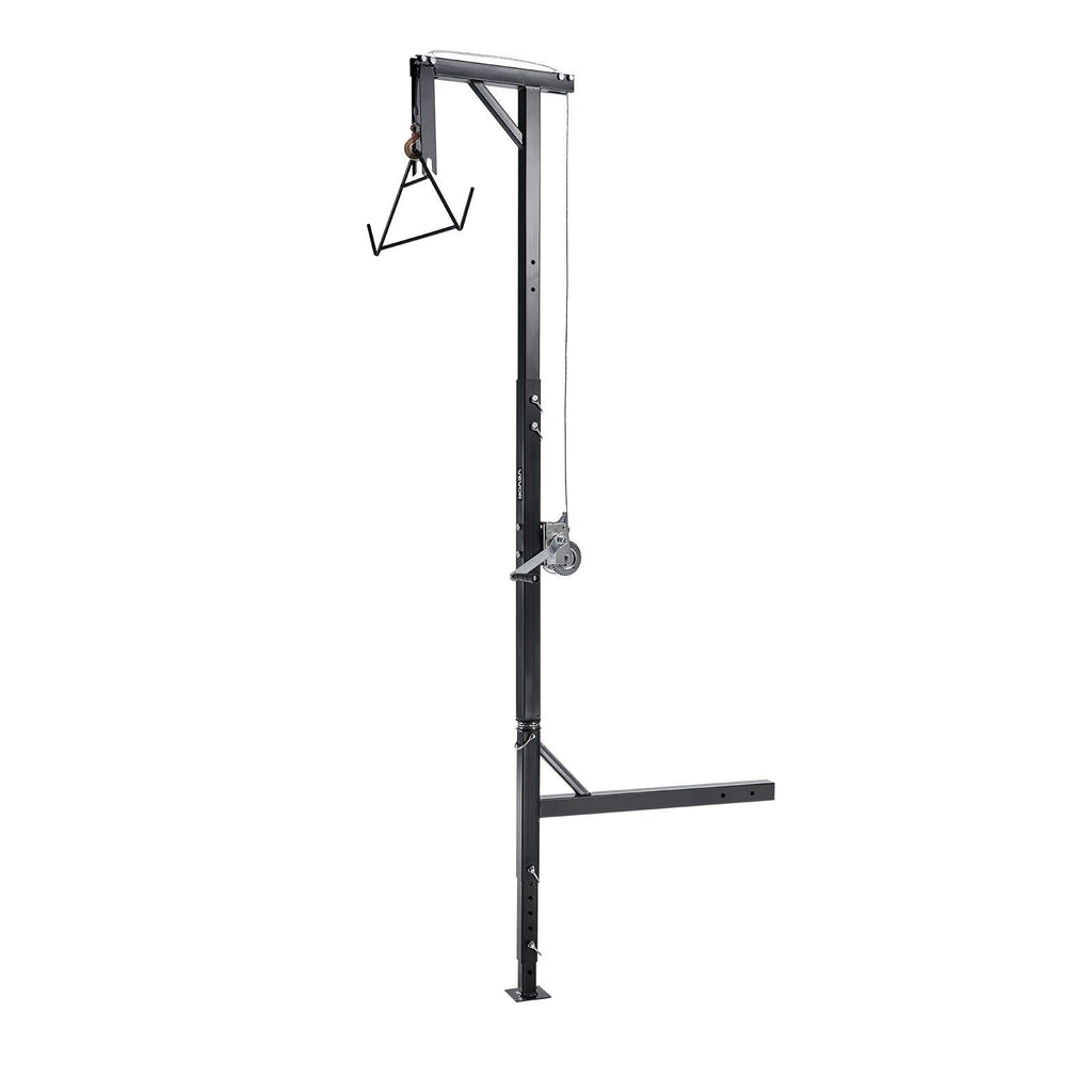 Truck Hitch Game Hoist, 400 lbs Load Capacity, Hunting Deer Hoist with 2-inch Receiver, 360-Degree Swivel Shaft & Adjustable Height, Includes Gambrel Winch for Skinning & Cleaning Game