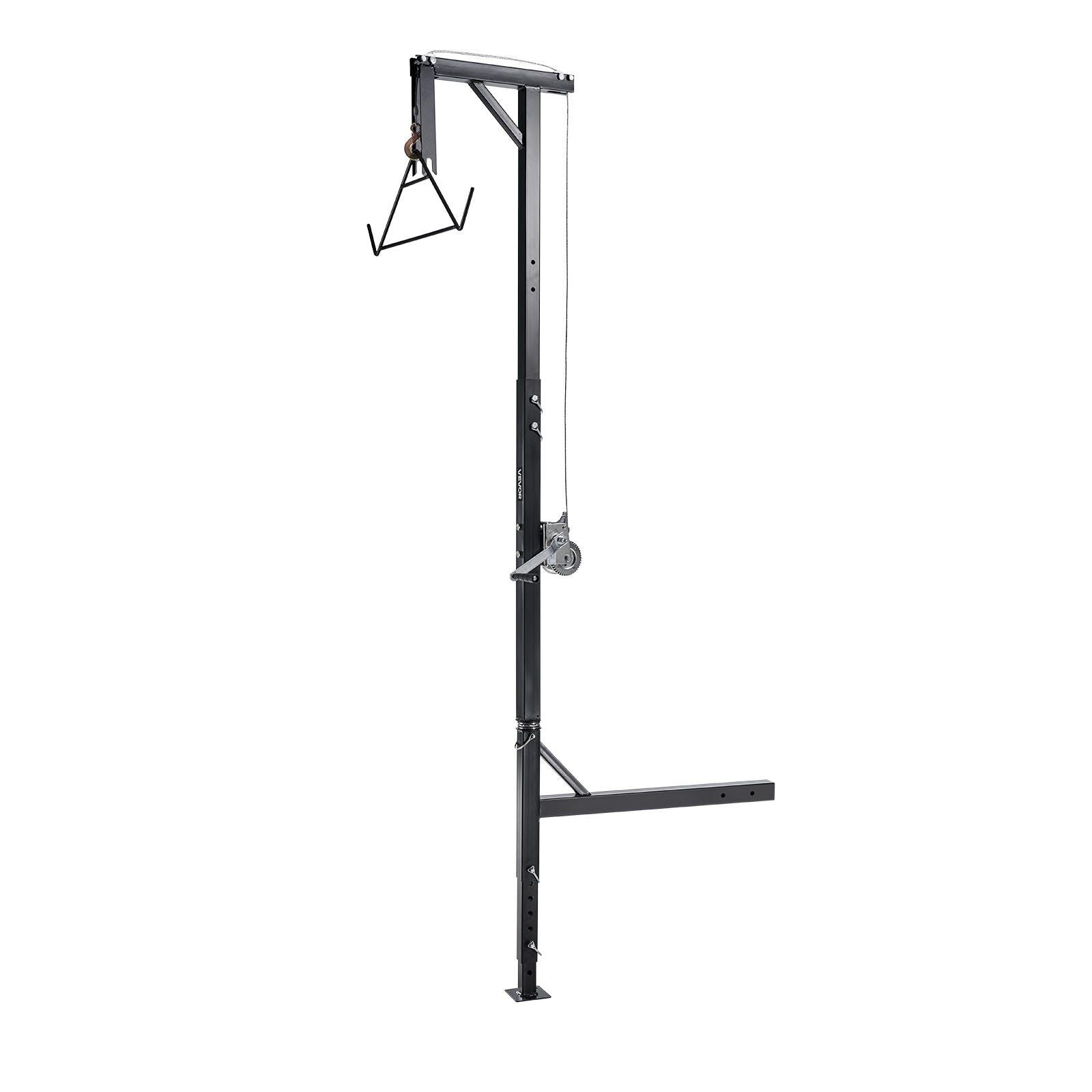 Truck Hitch Game Hoist, 500 lbs Load Capacity, Hunting Deer Hoist with 2-inch Receiver, 360-Degree Swivel Shaft & Adjustable Height, Includes Gambrel Winch for Skinning & Cleaning Game
