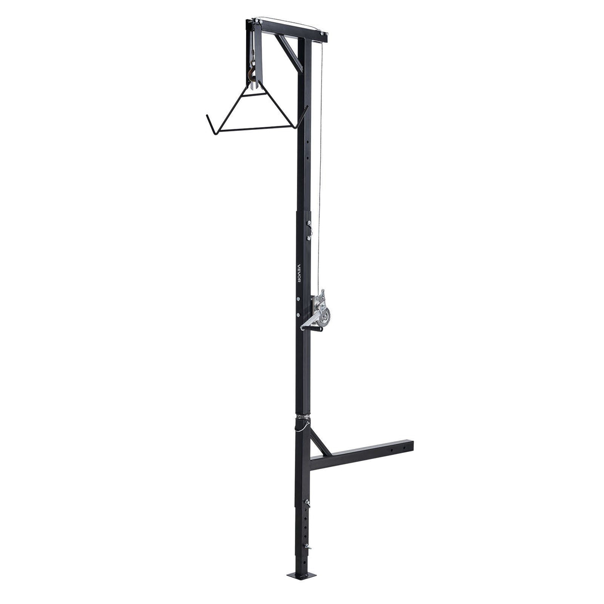 Truck Hitch Game Hoist, 600 lbs Load Capacity, Hunting Deer Hoist with 2-inch Receiver, 360-Degree Swivel Shaft & Adjustable Height, Includes Gambrel Winch for Skinning & Cleaning Game