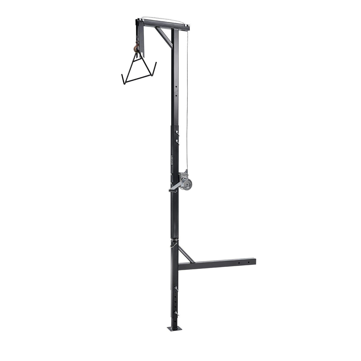 Truck Hitch Game Hoist, 600 lbs Load Capacity, Hunting Deer Hoist with 2-inch Receiver, 360-Degree Swivel Shaft & Adjustable Height, Includes Gambrel Winch for Skinning & Cleaning Game
