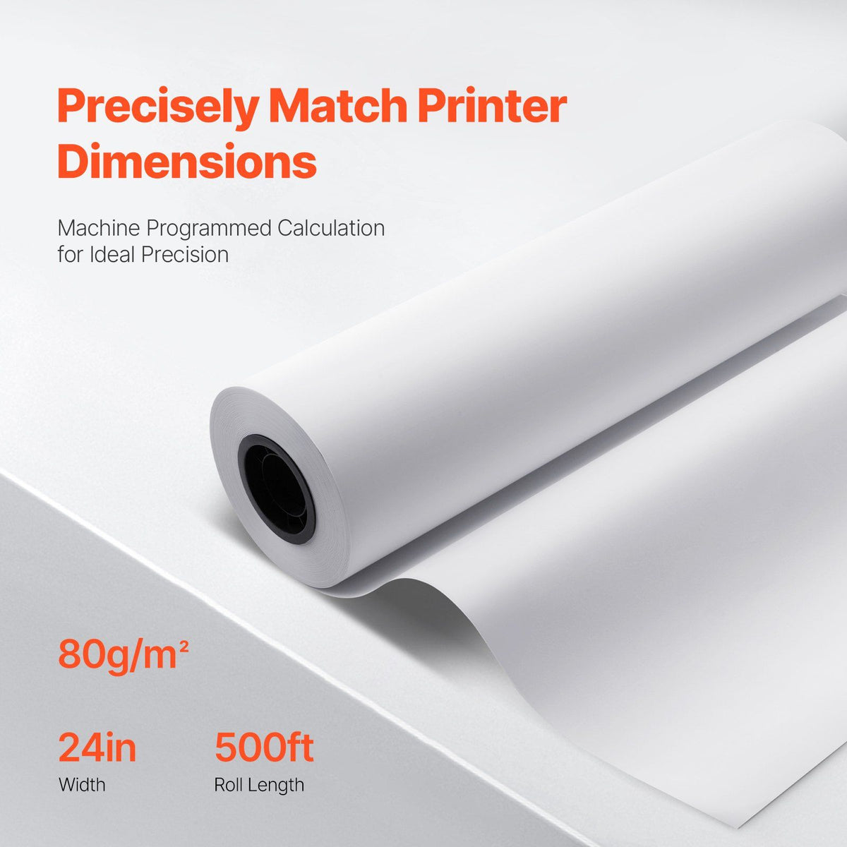 Wide Format Paper, 609.6 mm x 152.4 m Plotter Paper, 2 Rolls CAD Bond Rolls with 76.2 mm Core, 16 KG Plotter Paper Rolls, for CAD Drawings, Engineering Plans, GIS Maps & Architectural Designs