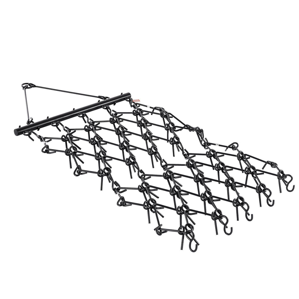 Drag Harrow, 1.2x1.2 m Durable Chain Harrow with 69 Sharp Teeth, Suitable for ATV UTV Tractor, Ideal for Soil Preparation, Seeding, Smoothing Landscapes, and Yard Gravel Driveway Maintenance