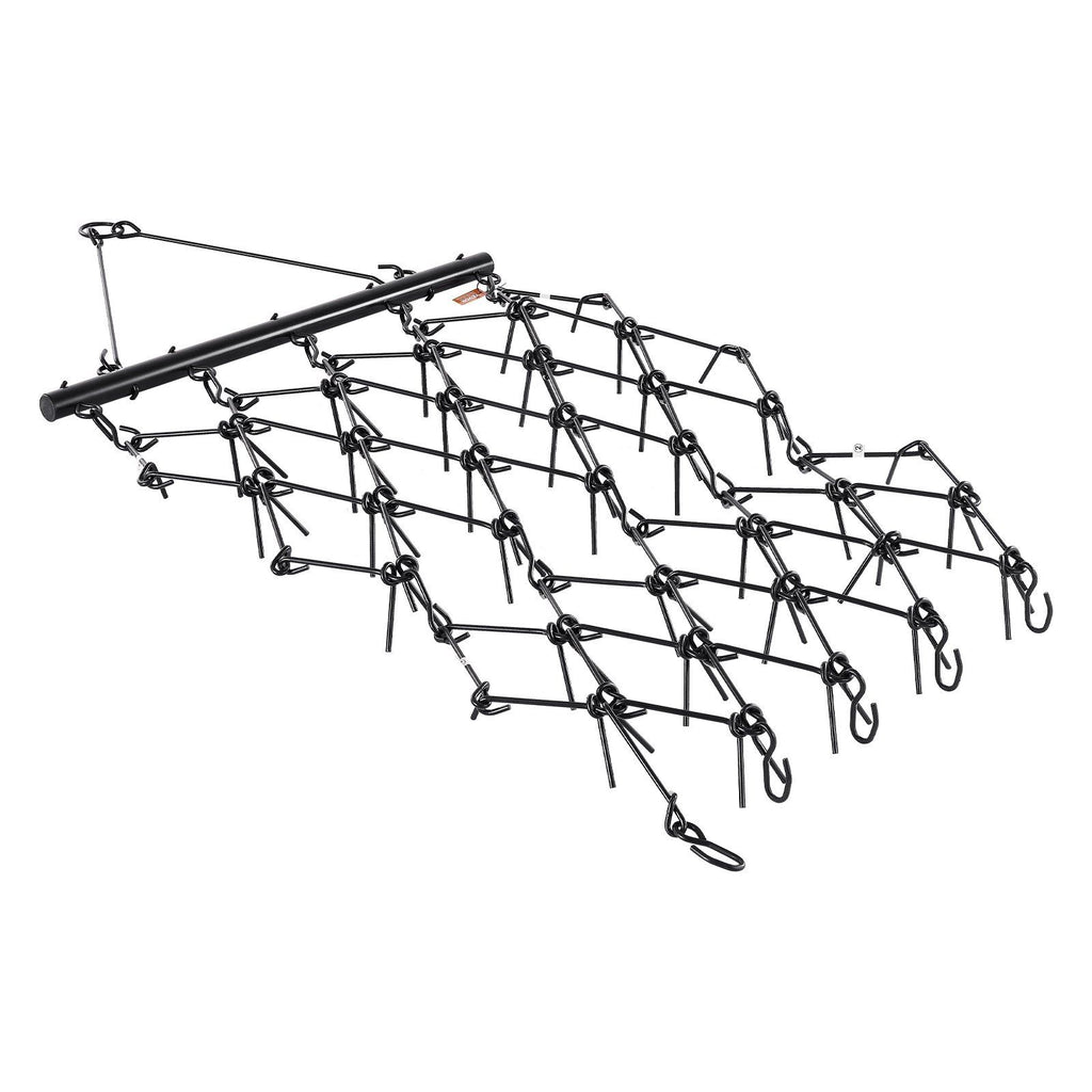 Drag Harrow, 1.2x1.7m Durable Chain Harrow with 80 Sharp Teeth, Suitable for ATV UTV Tractor, Ideal for Soil Preparation, Seeding, Smoothing Landscapes, and Yard Gravel Driveway Maintenance