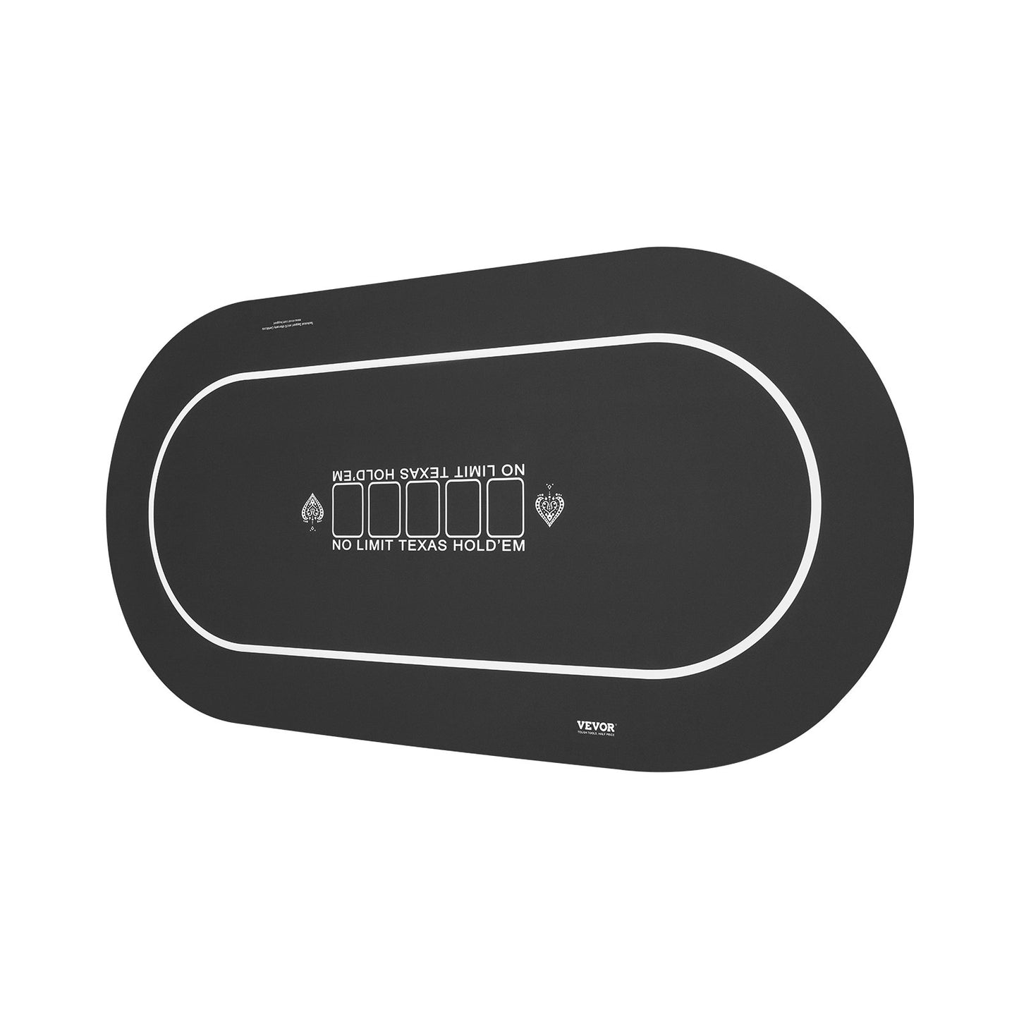 VEVOR Poker Table Top, 70 x 35 Inch Poker Mat for Table, 6-8 Players Foldable Poker Table Top with Carrying Bag, Folding Poker Table Topper for Poker Games, Poker Room, Round, Black