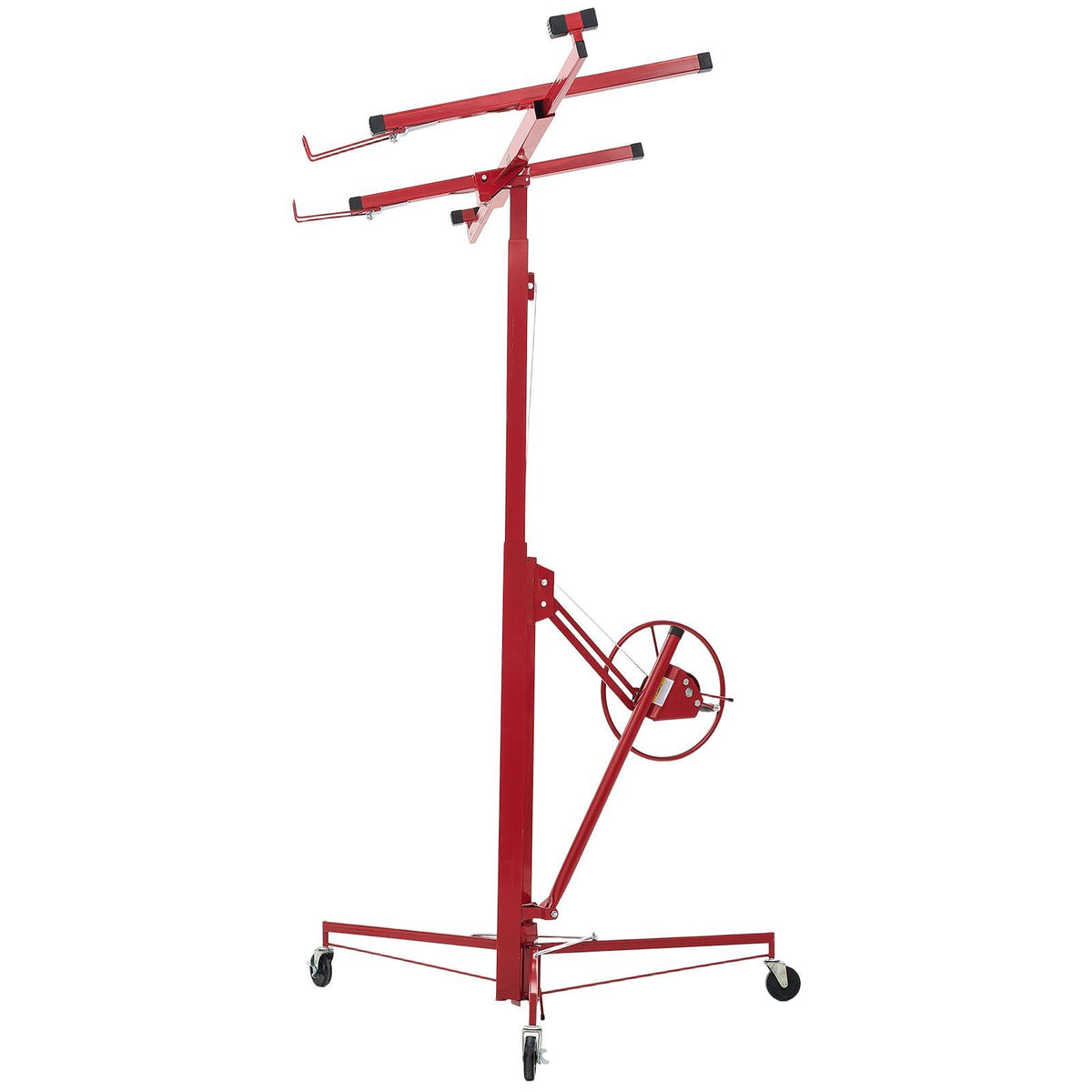 3353mm Drywall Lift, Heavy-Duty 68 kg Sheetrock Hoist with Adjustable Telescoping Arm, Lockable Wheels, Drywall Lifter Panel Jack Hoist Tools Ideal for Ceiling & Wall Installation (Red)