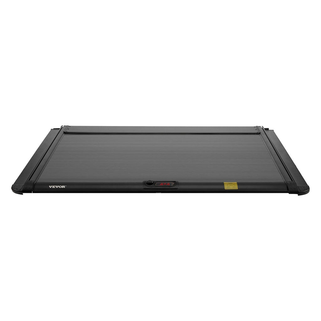Retractable Tonneau Cover, 5.5 ft Retractable Tonneau Cover with Built-in Drainage Pipe for 2021-2024 Toyota Tundra Crew Cab w/ Deck Rail System , Hard Tonneau Cover with Double-Lock & T-Slot