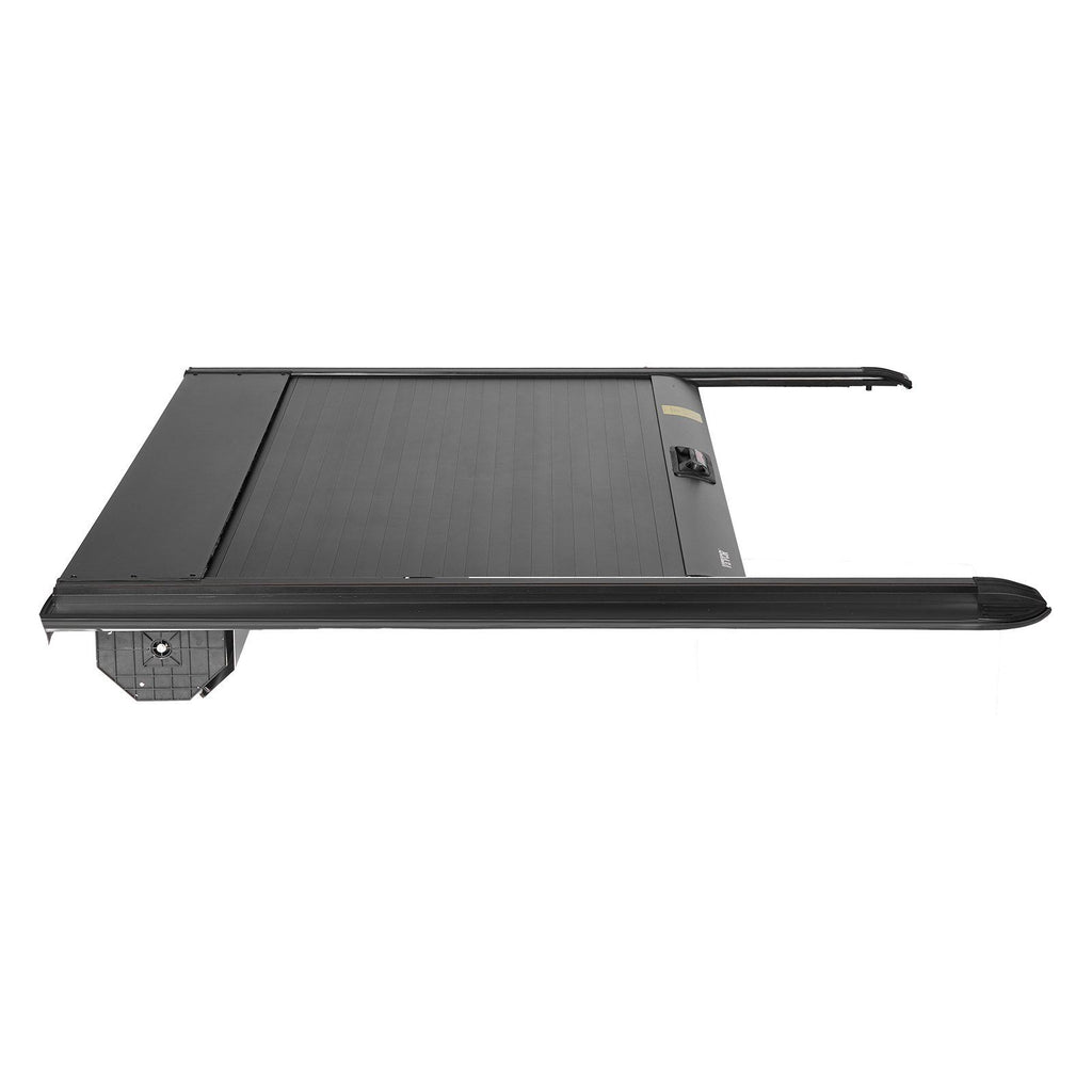 Retractable Tonneau Cover, 5.5 ft Retractable Tonneau Cover with Built-in Drainage Pipe for 2021-2024 Toyota Tundra Crew Cab w/ Deck Rail System , Hard Tonneau Cover with Double-Lock & T-Slot