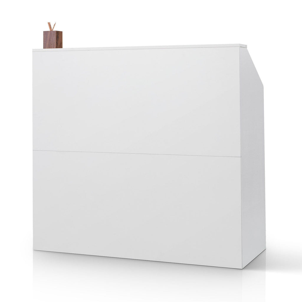Reception Desk, 1180 x 500 x 1115 mm Rectangular Front Counter Table, Office Reception Desk, Retail Counter and Front Reception Counter, for Checkout, Lobby, Beauty Salon and Office, White