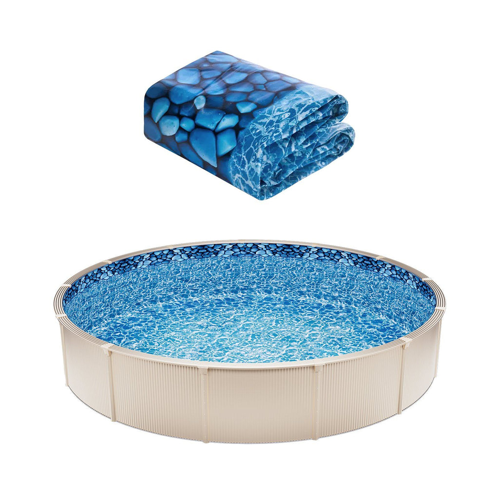 18-ft Round Above Ground Pool Liner, Overlap Pool Liners, Standard Gauge Vinyl, 48-to-54inch Wall Height, Designed for Steel Sided Above-Ground Swimming Pools
