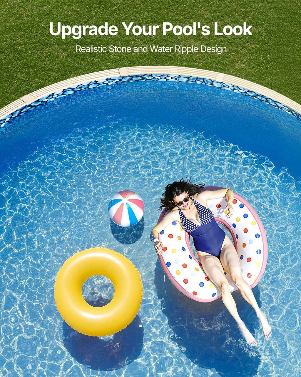 18-ft Round Above Ground Pool Liner, Overlap Pool Liners, Standard Gauge Vinyl, 48-to-54inch Wall Height, Designed for Steel Sided Above-Ground Swimming Pools