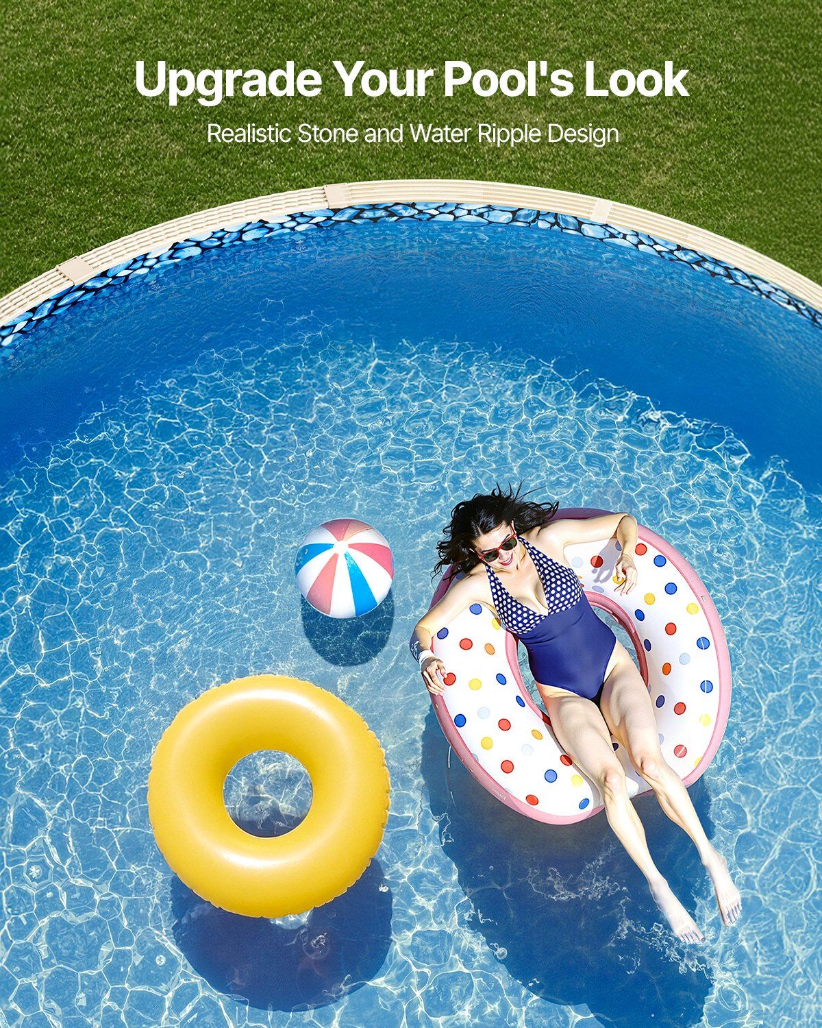 18-ft Round Above Ground Pool Liner, Overlap Pool Liners, Standard Gauge Vinyl, 48-to-54inch Wall Height, Designed for Steel Sided Above-Ground Swimming Pools