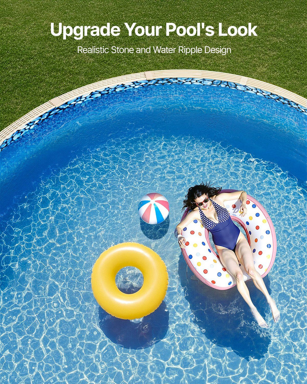 27-ft Round Above Ground Pool Liner, Unibead Pool Liners, Standard Gauge, 52inch Wall Height, Designed for Steel Sided Above-Ground Swimming Pools