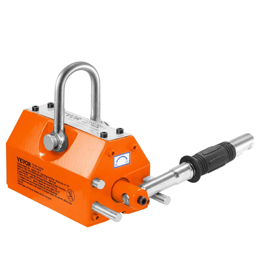 Magnetic Lifter, 600 kg Pulling Capacity, 2.5 Safety Factor, Neodymium & Steel, Lifting Magnet with Release, Permanent Lift Magnets, Heavy Duty Magnet for Hoist, Shop Crane, Block, Board