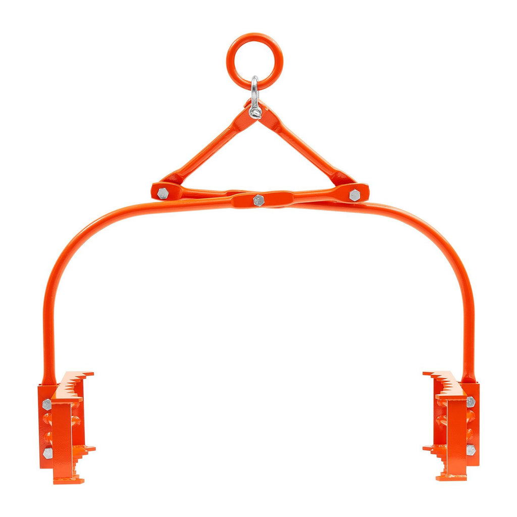609mm Stone Lifting Tongs, 2-Claw Rock Tongs, Heavy Duty Steel Log Tongs, 500KG Lifting Capacity, Swivel Log Grapple, Serrated Claw Design, Easy Chain Hook up Tongs for Stone Blocks & Marble