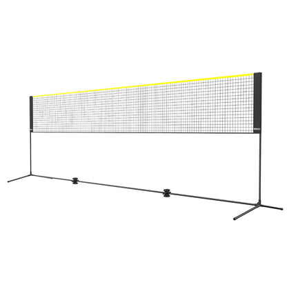 VEVOR Badminton Net, Height Adjustable Volleyball Net, 17ft Wide Foldable Pickleball Net, Portable Easy Setup Tennis Net Set with Poles, Stand and Carry Bag, for Kids Backyard Game Indoor Outdoor Use