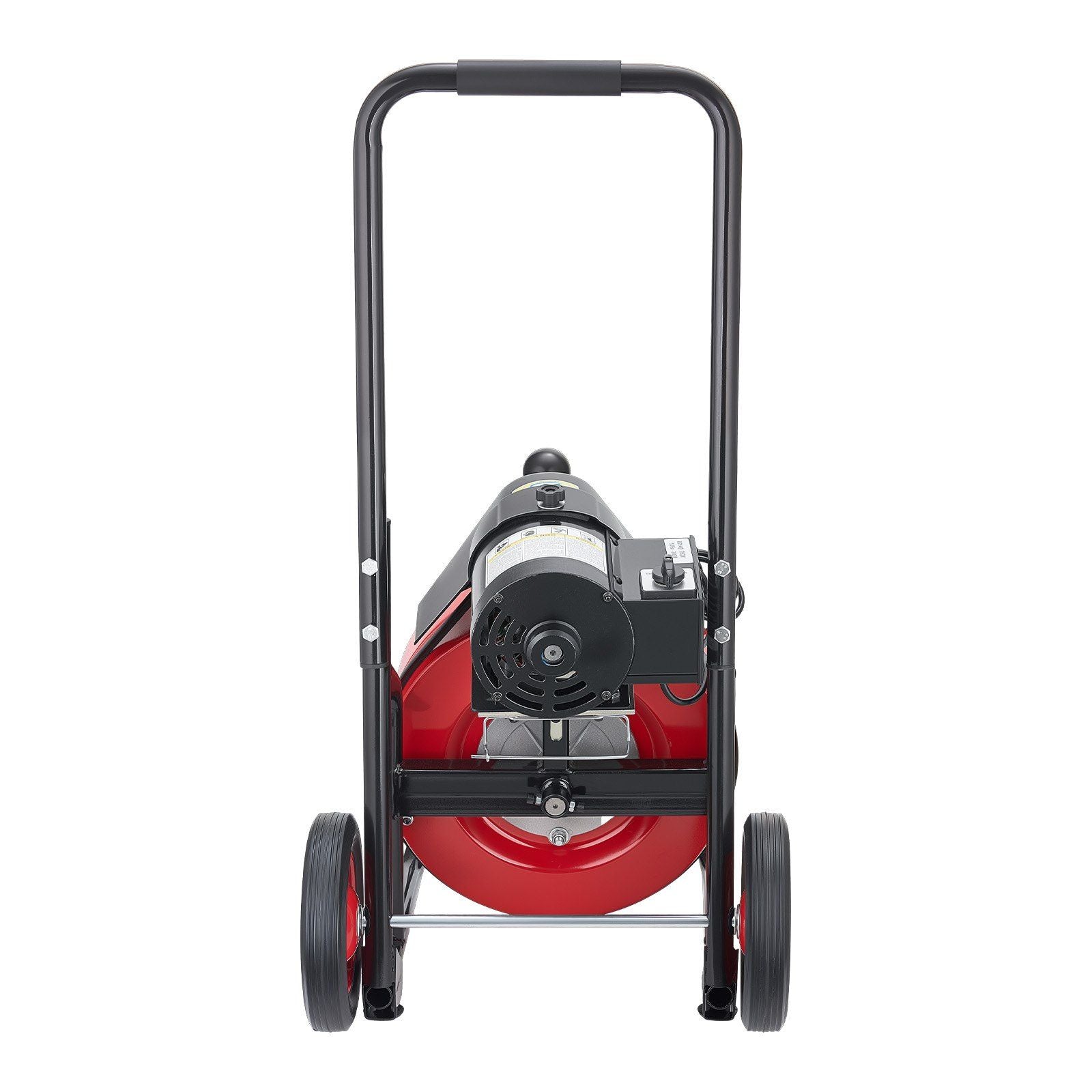Drain Cleaner Machine 22m x 13mm, Auto Feed Sewer Snake Auger on Wheels, Portable Drain Cleaning Machine with 4 Cutters & Air-activated Foot Switch for 50mm to 150mm Pipes
