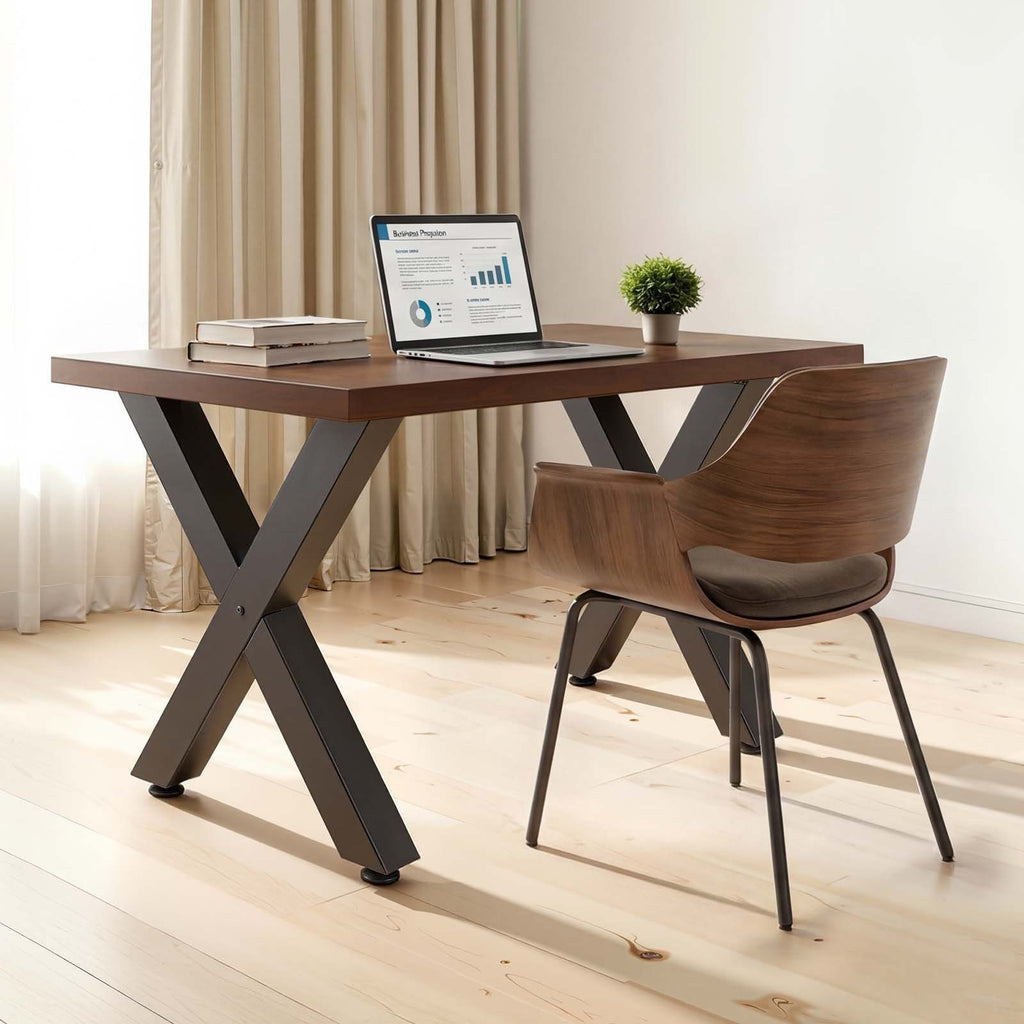 Table Legs, 750 x 600 mm (H x W) Steel Furniture Legs, Modular Design, Easy Assembly, 1000 kg Max Load Heavy Duty, for Home Office Desk, Coffee Dinner Bar Tables, Workbench,2 PCS, X Frame, Black