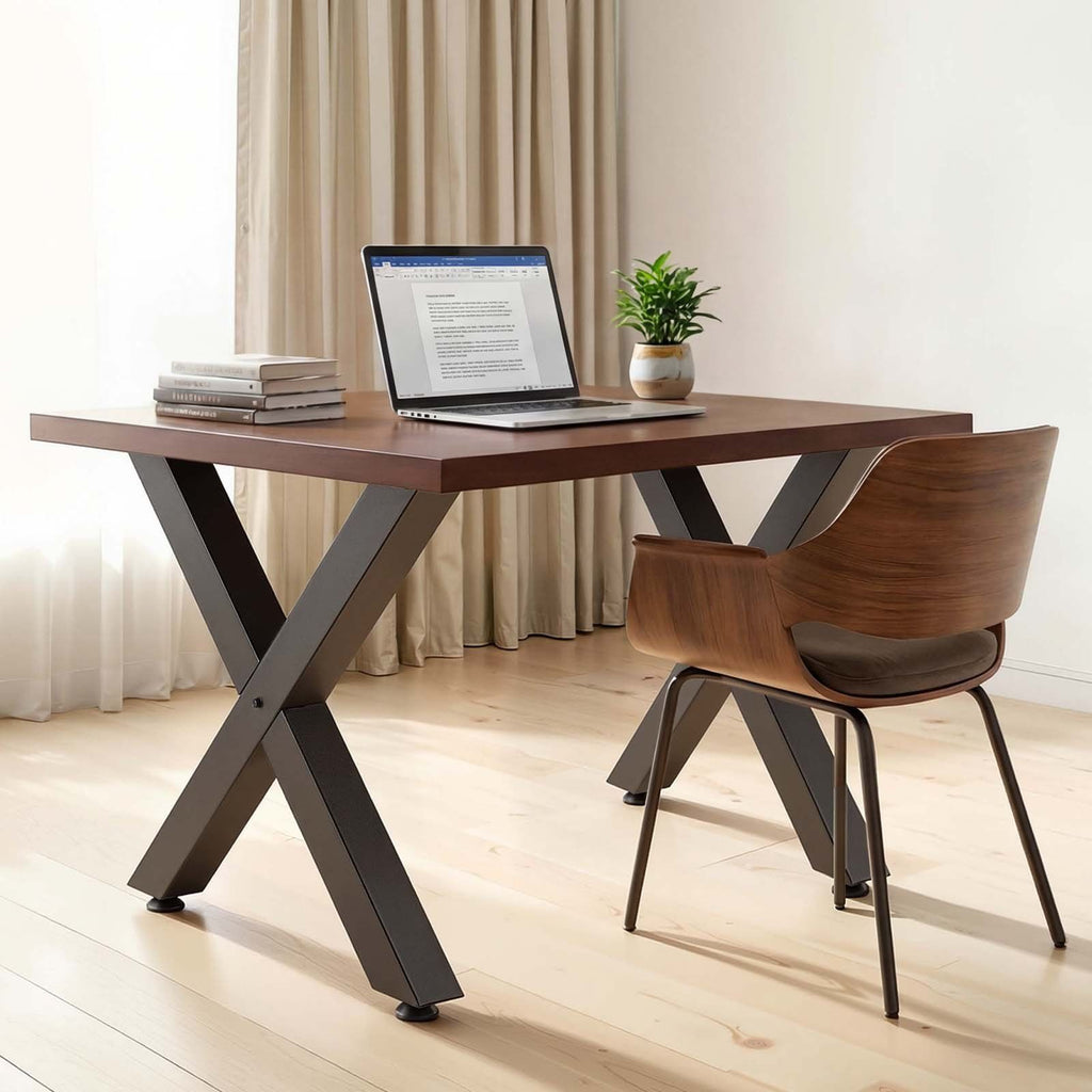 Table Legs, 750 x 760 mm (HxW) W Steel Furniture Legs, Modular Design, Easy Assembly, 1000 kg Max Load Heavy Duty, for Home Office Desk, Coffee Dinner Bar Tables, Workbench,2 PCS, X Frame, Black