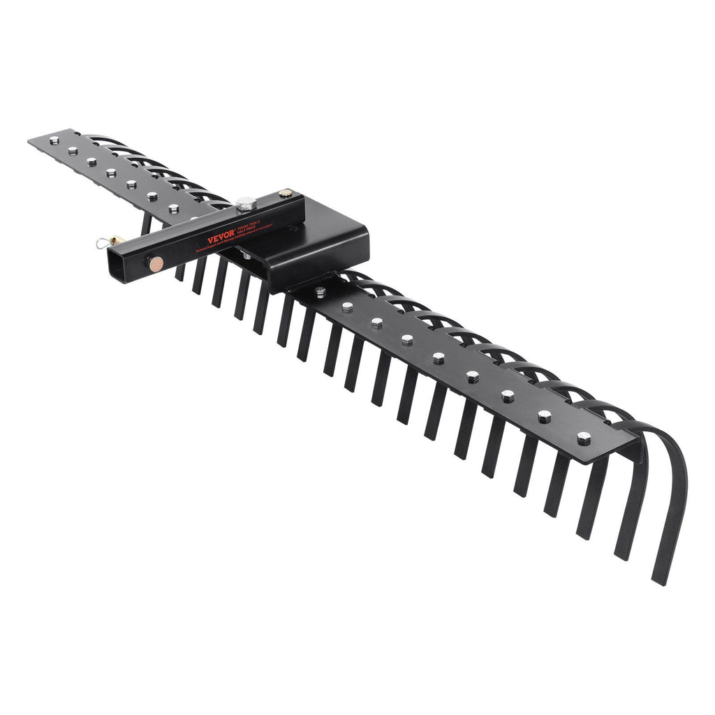 Tow Behind Landscape Rake, 1.5m Tow Dethatcher with 21 Steel Coil Tines, Lawn Dethatcher Rake Attaches to 1.2m or 15m Toolbars and 3-point Suspension Systems, for Leaves, Pine Needles, and Grass
