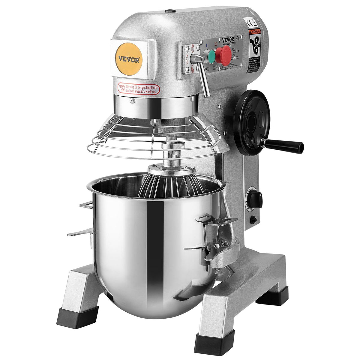 Commercial Food Mixer, 18.7L Commercial Stand Mixer with 3 Adjustable Speeds, 1100W Dough Mixer with Stainless Steel Bowl and 3 Mixing Attachments, Ideal for Restaurant, Bakery, Pastry shop, Caf