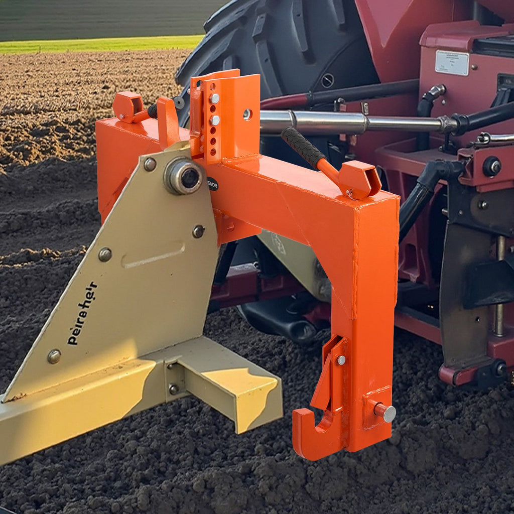 3-Point Quick Hitch with 2 in Receiver, 3000 Lbs Lift Capacity, 3-Pt Hitch with 5 Level Adjustable Bolt, Adaptation to Category 1 & 2 Tractor, Heavy Duty 3 Point Attachments, Orange